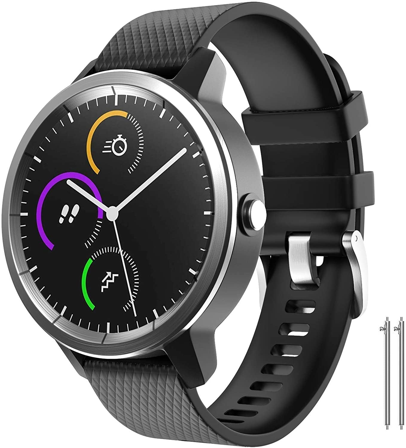 NATEFEMIN Coque arrière de rechange noire pour montre Garmin Vivoactive 3 Music Watch Accessoire de montre intelligente (pile non incluse NATEFEMIN Coque arrière de rechange noire pour montre Garmin Vivoactive 3 Music Watch Accessoire de montre intelligente (pile non incluse