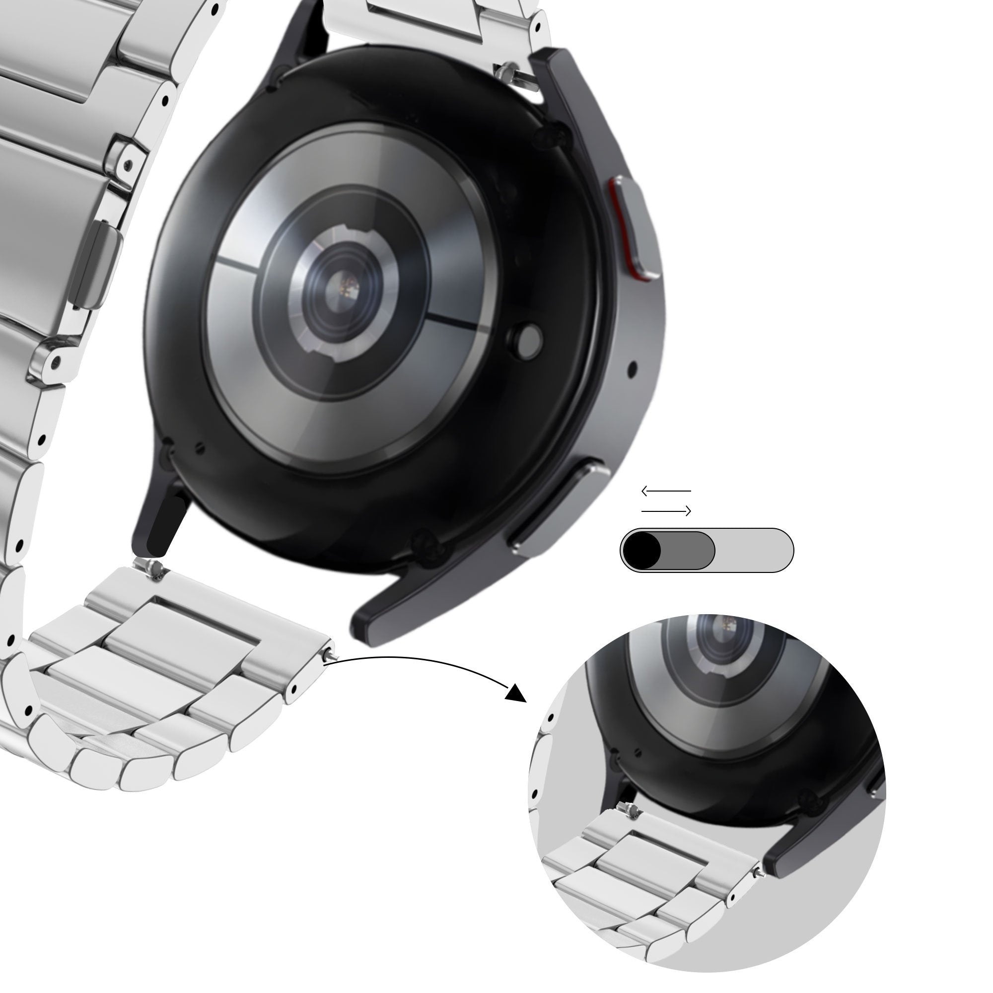 Bandz Bracelet acier 'Classic' Coros Pace 2 (argenté)