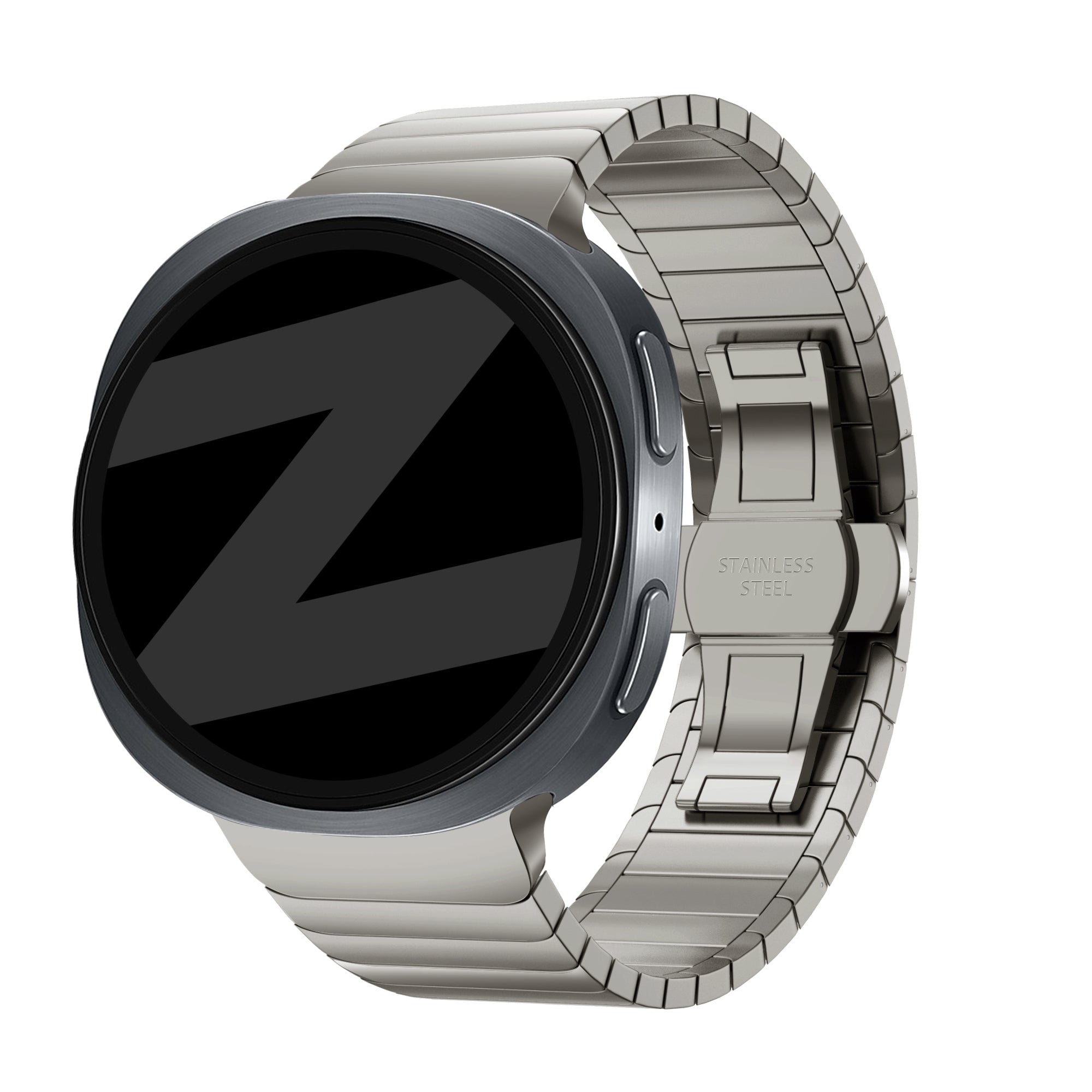 Bandz Bracelet acier 'One Bead' Samsung Galaxy Watch 8 - 44mm (titane)