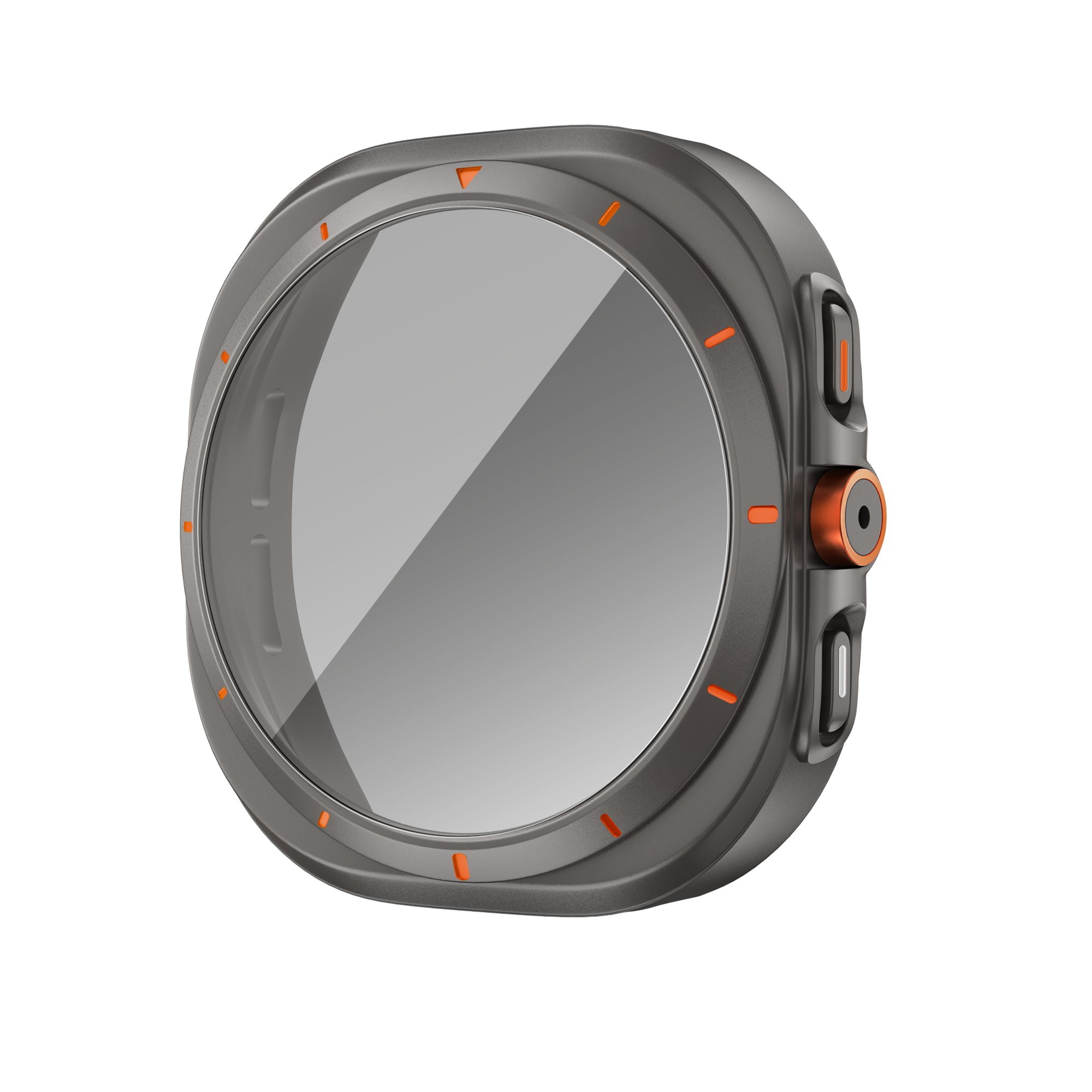 Bandz Samsung Galaxy Watch 7 - 44mm Square PC Case with Glass (Titanium Grey)