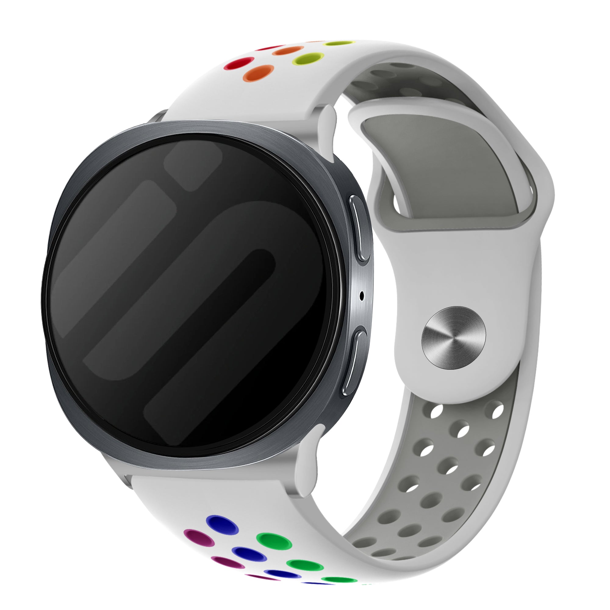 Bracelet sport Samsung Galaxy Watch 8 - 44mm (blanc/coloré)