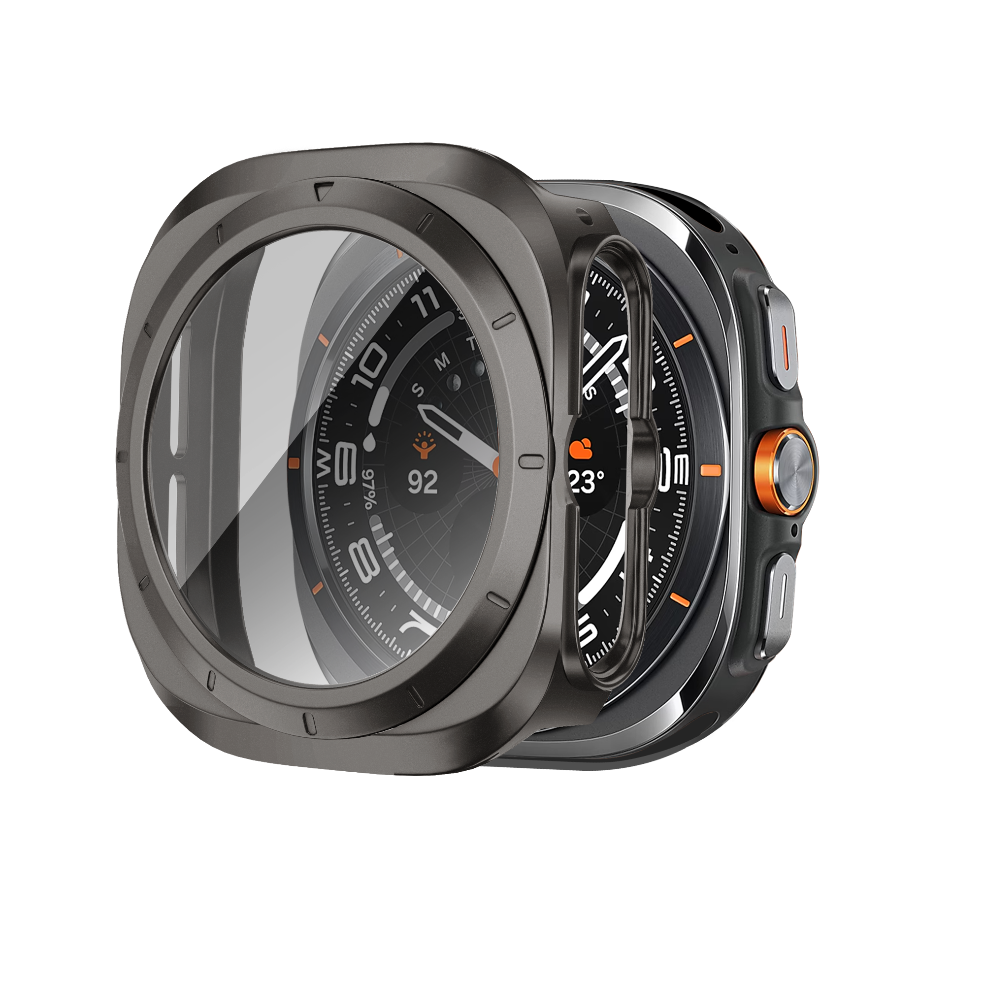 Bandz Coque PC avec verre Samsung Galaxy Watch Ultra (gris titane)