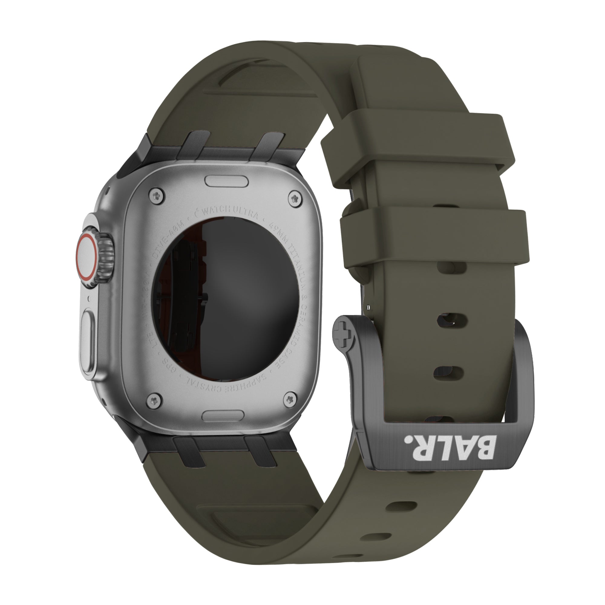 BALR. Bracelet en silicone ultra liquide pour Apple Watch (marron/(noir)