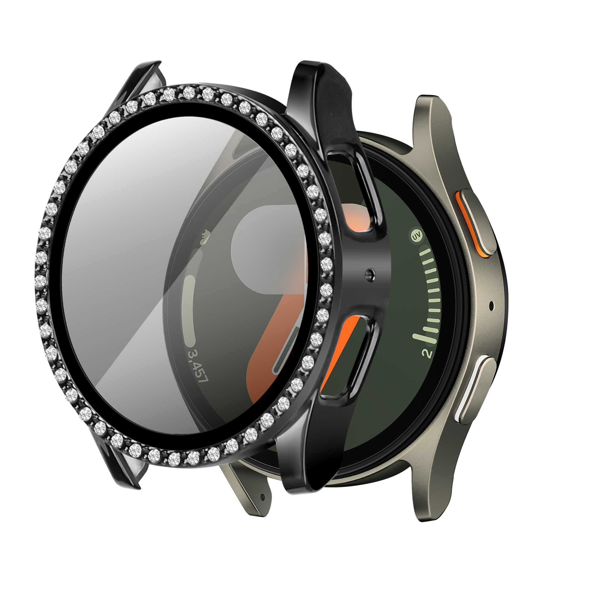Samsung Galaxy Watch 7 - 40mm Diamond Case with Glass (Black)