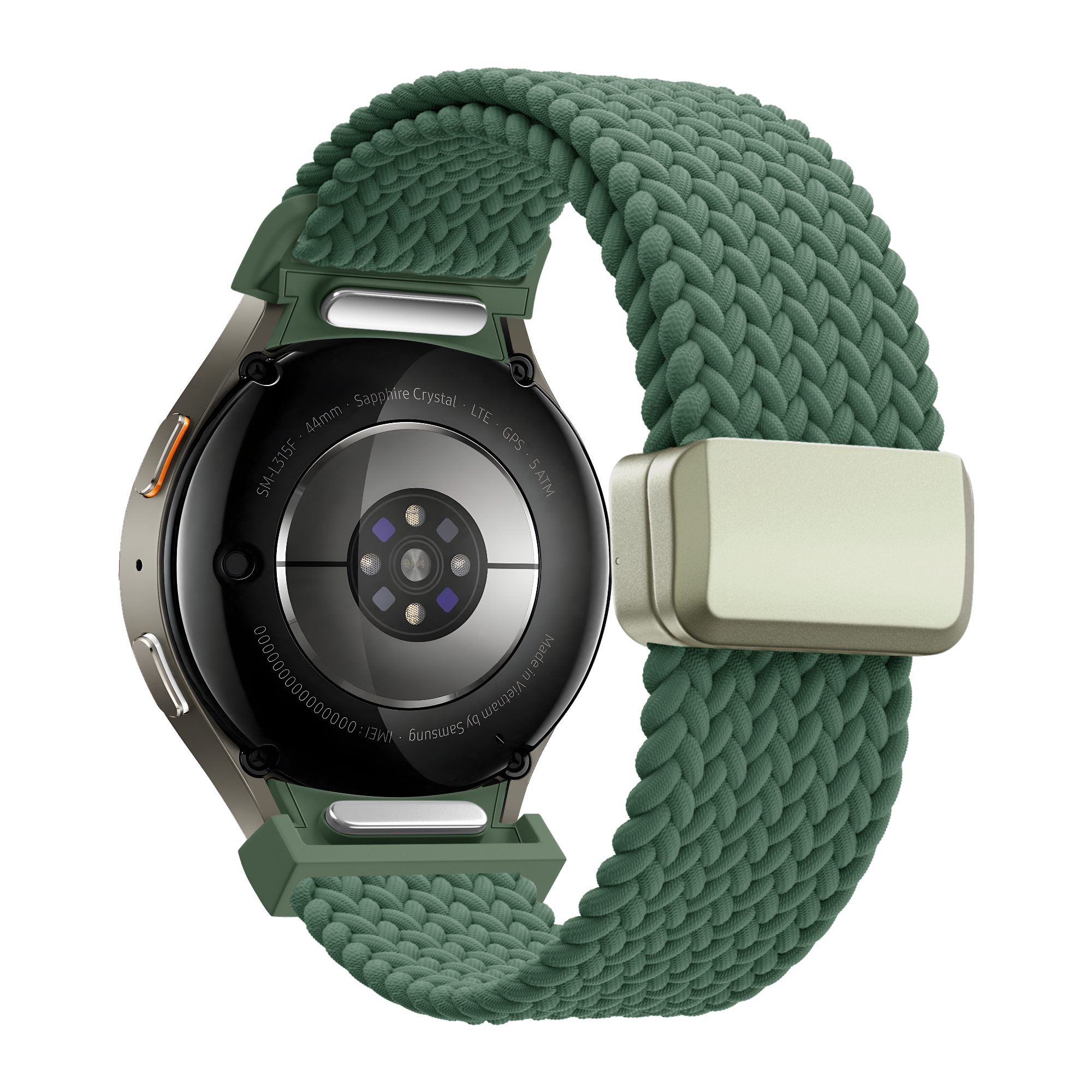 Bandz Samsung Galaxy Watch 4 Classic 46mm Braided Strap 'Easy Fit' (Green)