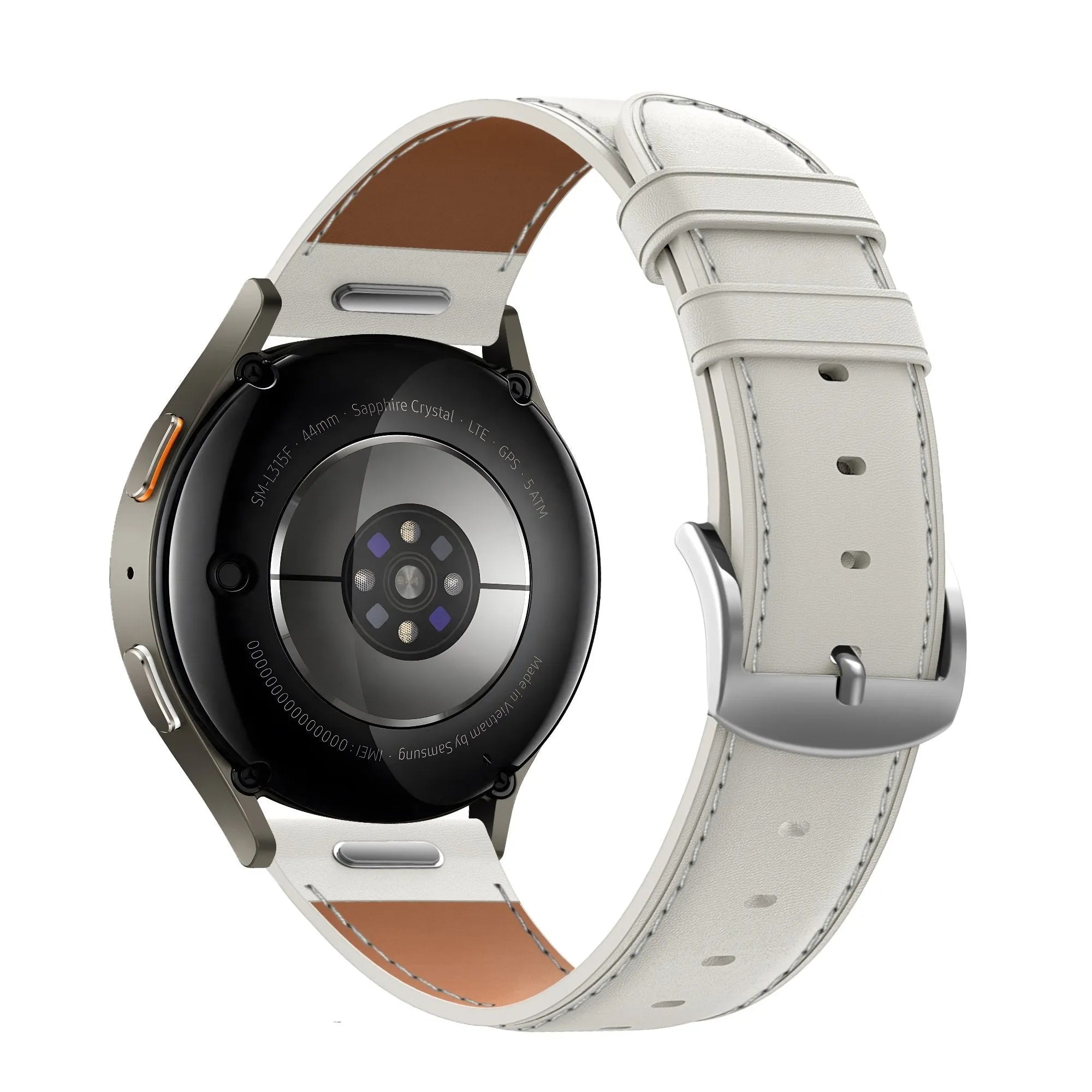 Bandz Bracelet cuir 'Easy Fit' Fossil Gen 5e - 42mm (blanc)