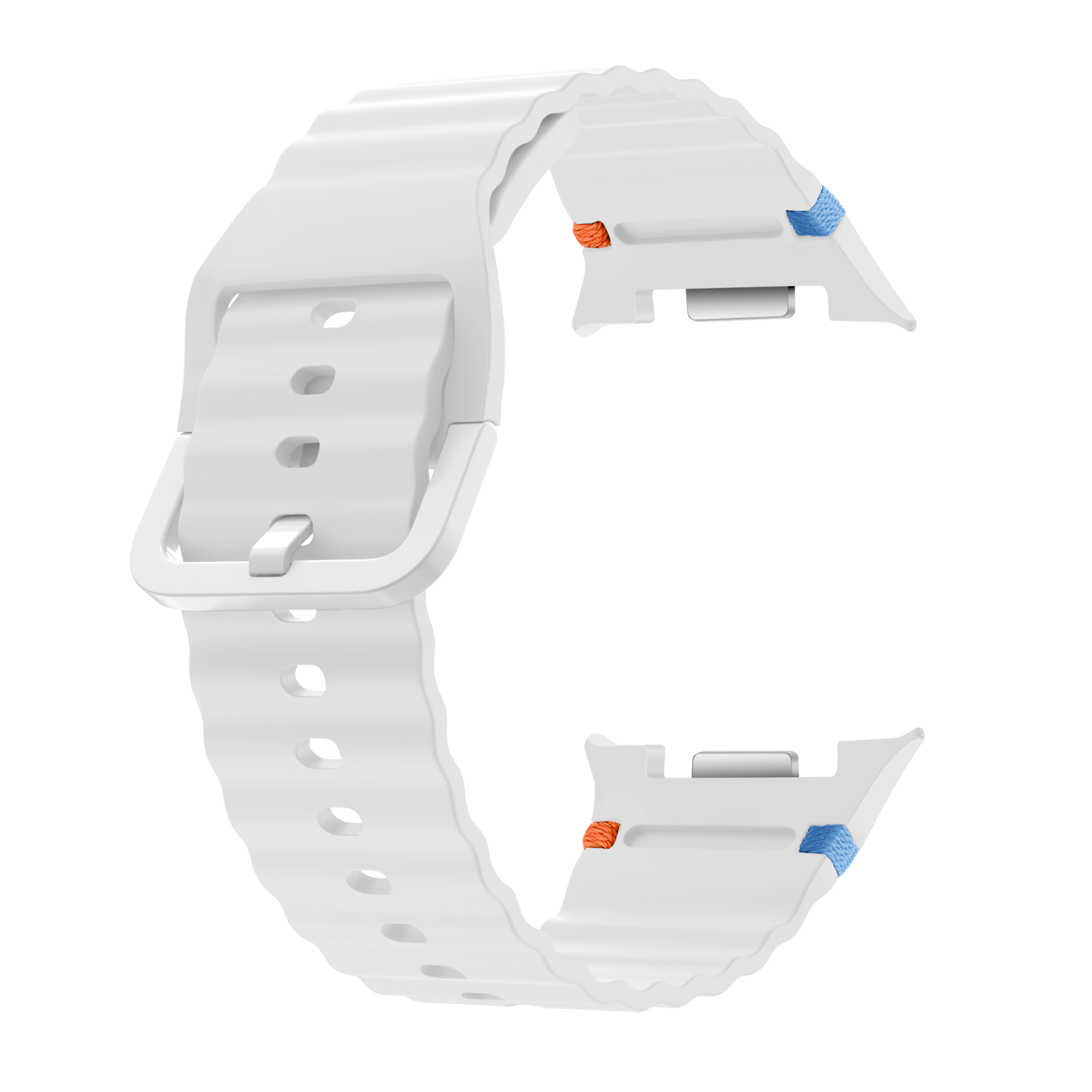 Bracelet silicone ondulé Samsung Galaxy Watch 8 - 40mm (blanc)