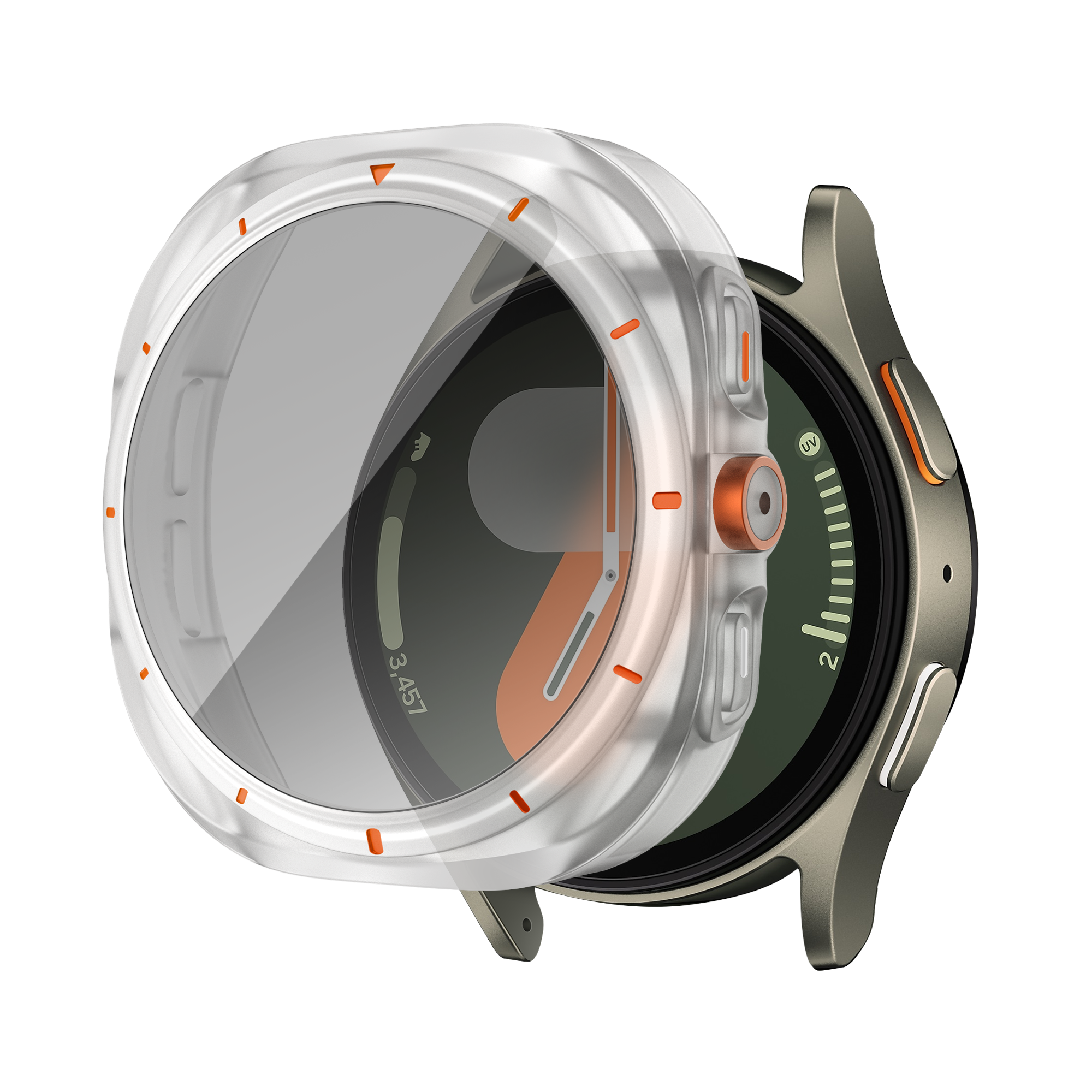 Bandz Coque de PC carrée avec verre Samsung Galaxy Watch 7 - 44 mm (escarcha)