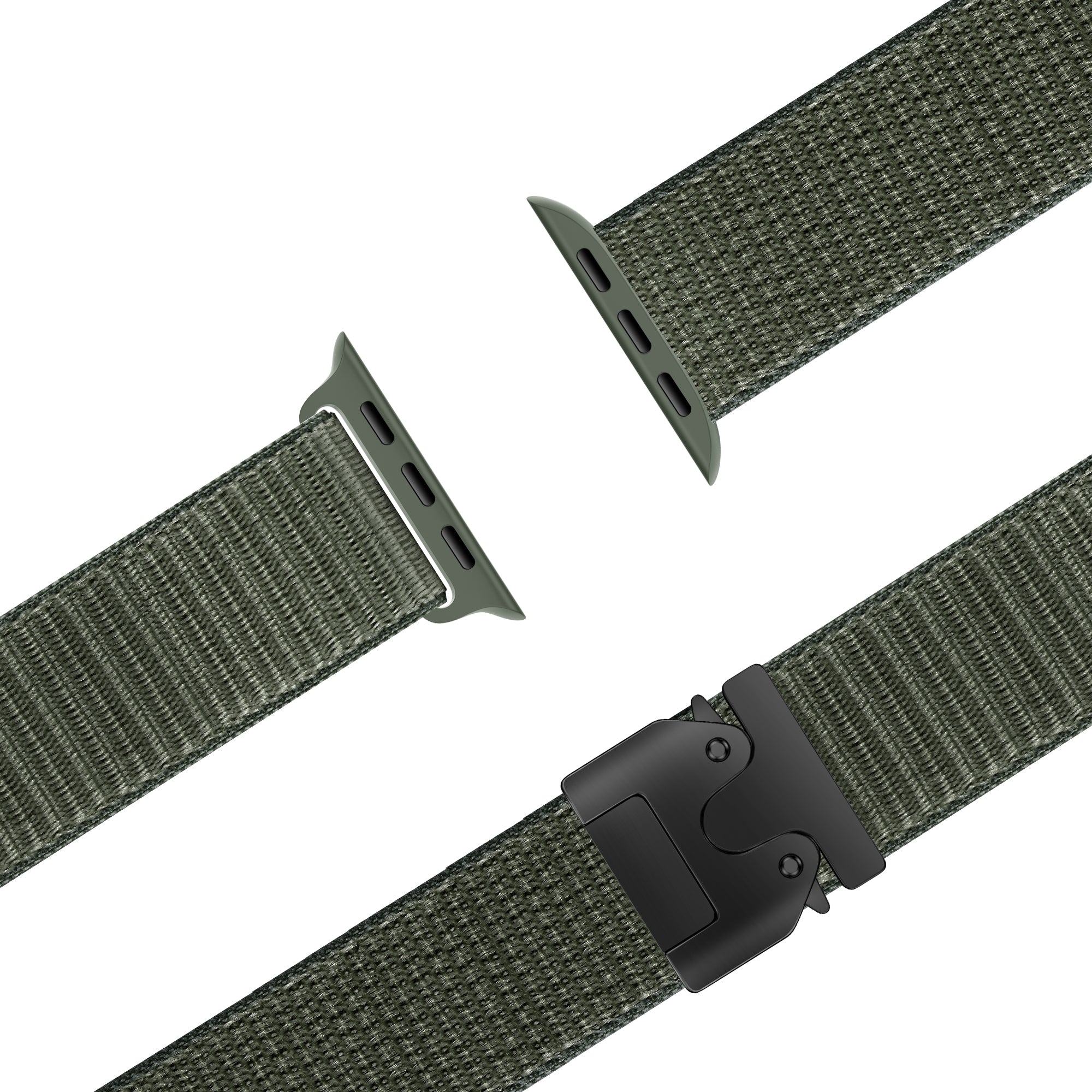 Bandz Bracelet nylon 'Classique' avec P-buckle Apple Watch (vert armée)