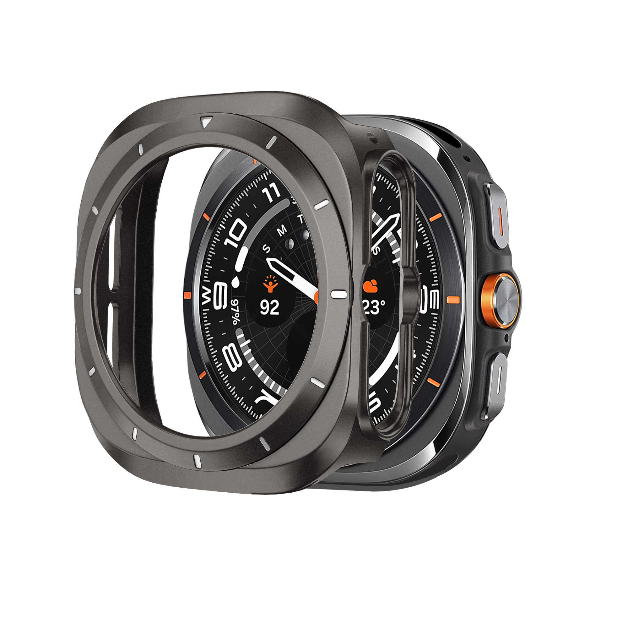 Bandz Coque PC bisel Samsung Galaxy Watch Ultra (gris titane /blanc)