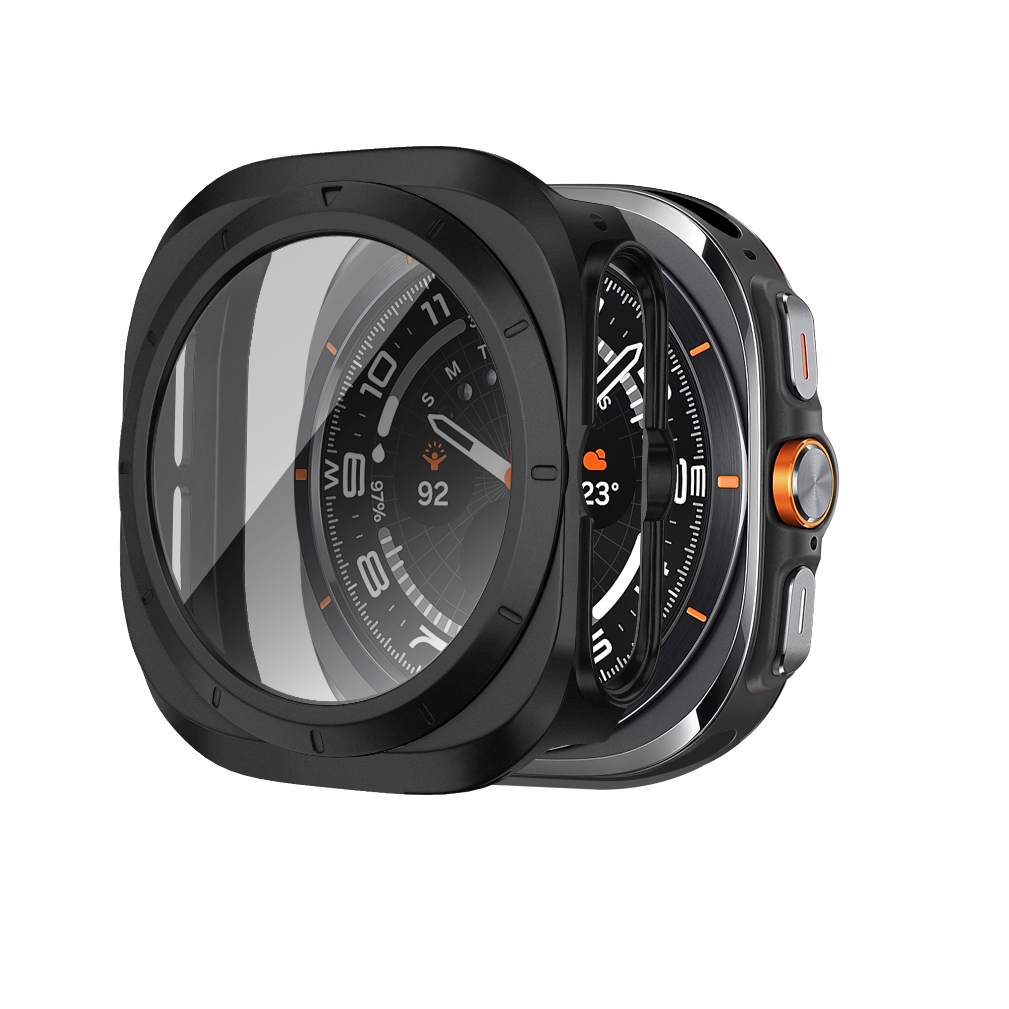 Bandz Coque PC avec verre Samsung Galaxy Watch Ultra (noir)