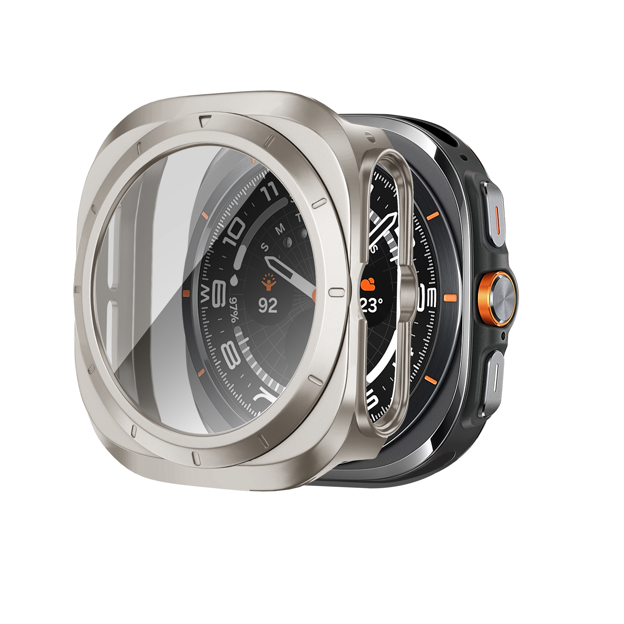Bandz Coque PC avec verre Samsung Galaxy Watch Ultra (titane)