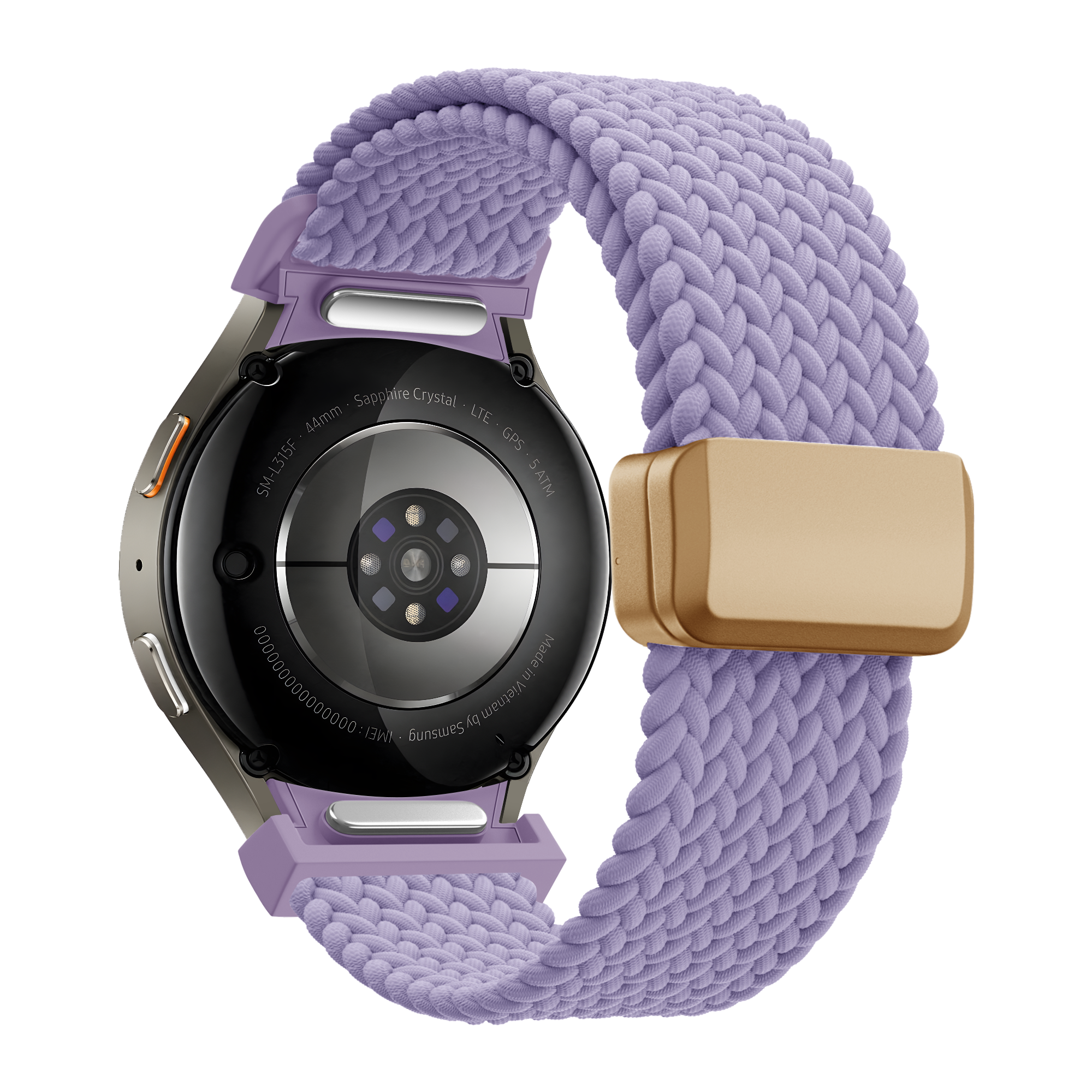 Bandz Samsung Galaxy Watch 4 40mm Braided Strap 'Easy Fit' (Lilac)