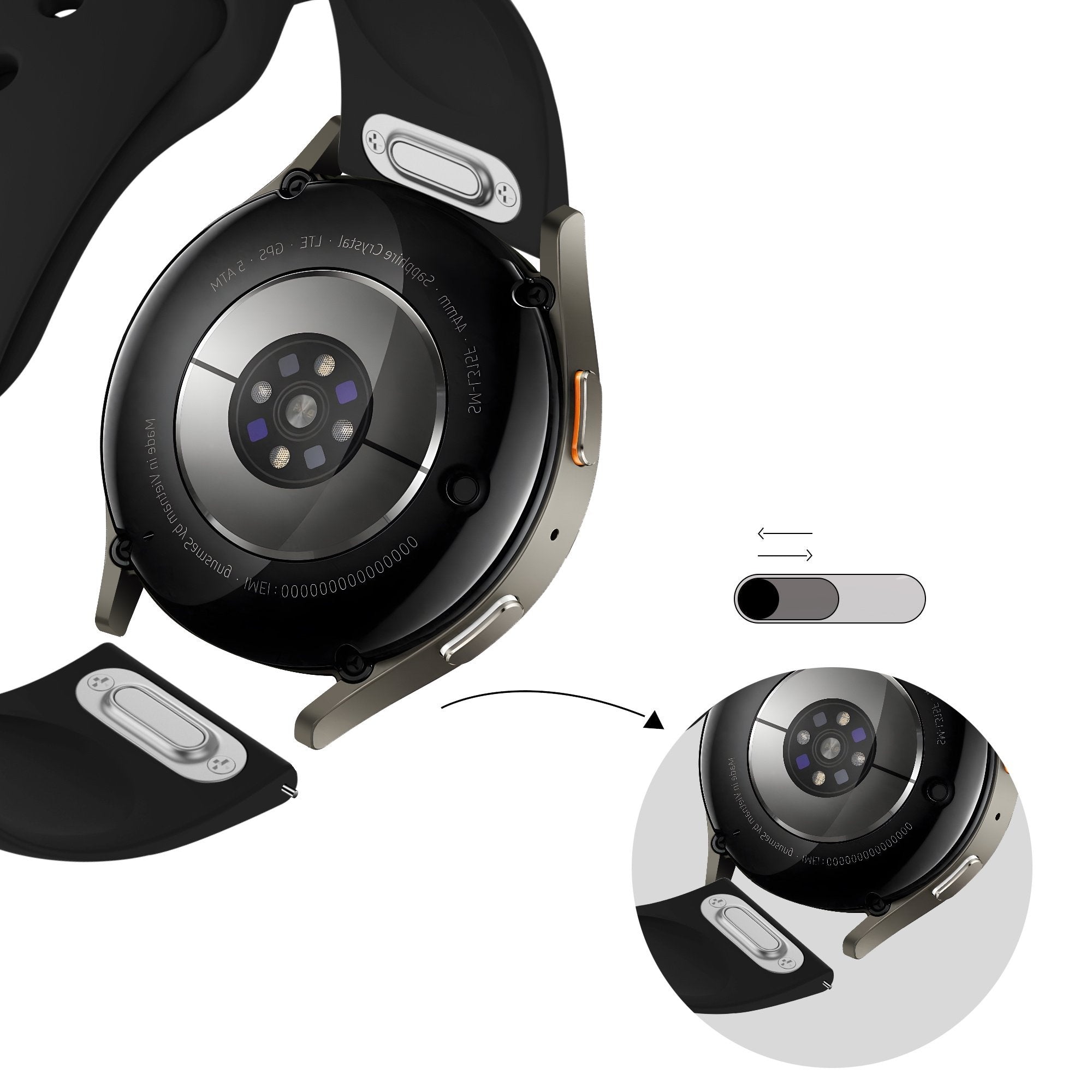 Bandz Bracelet sport 'Easy Fit' Samsung Galaxy Watch 4 - 40mm (noir)