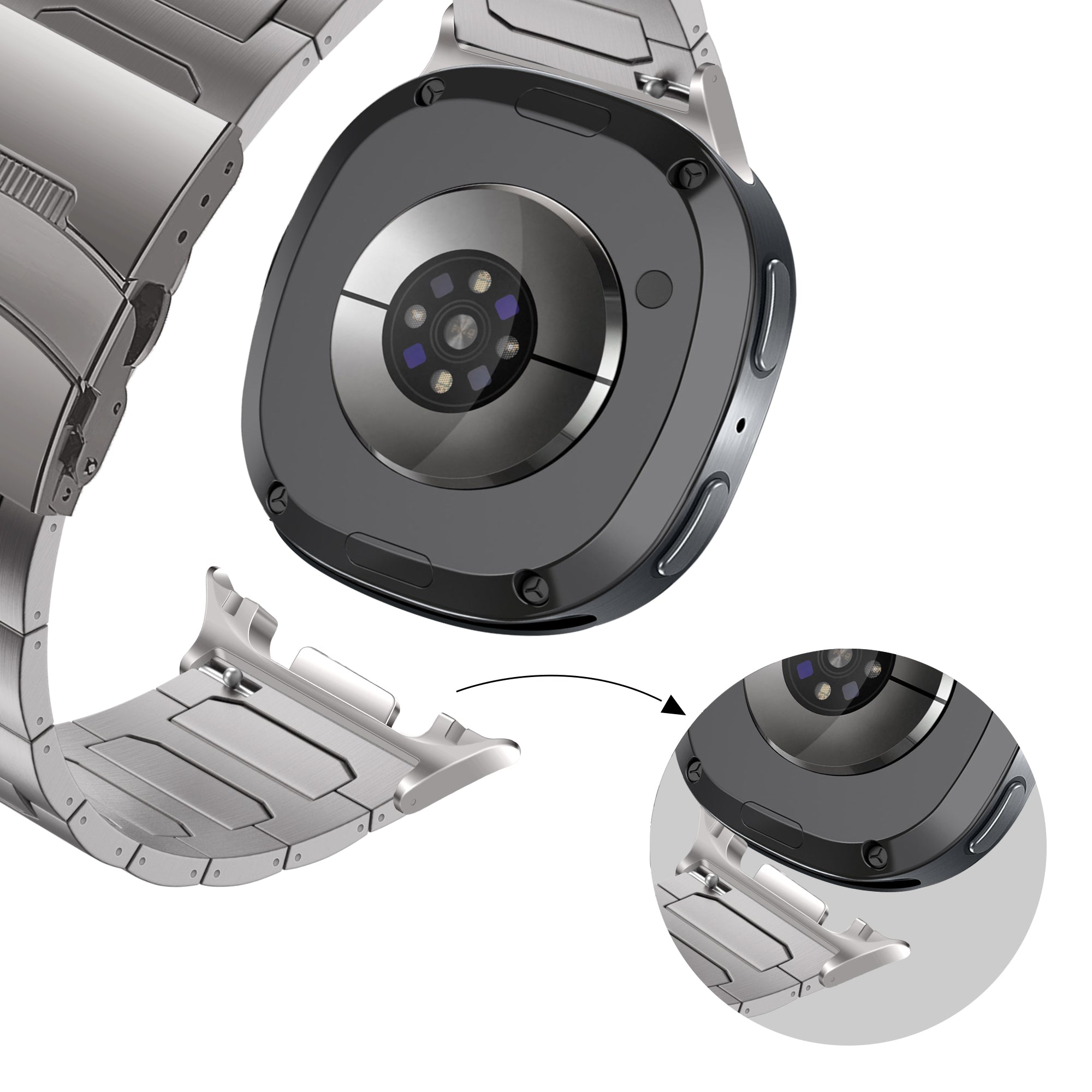 Bandz Samsung Galaxy Watch 8 - 40mm Titanium Strap 'Deluxe' (Titanium)