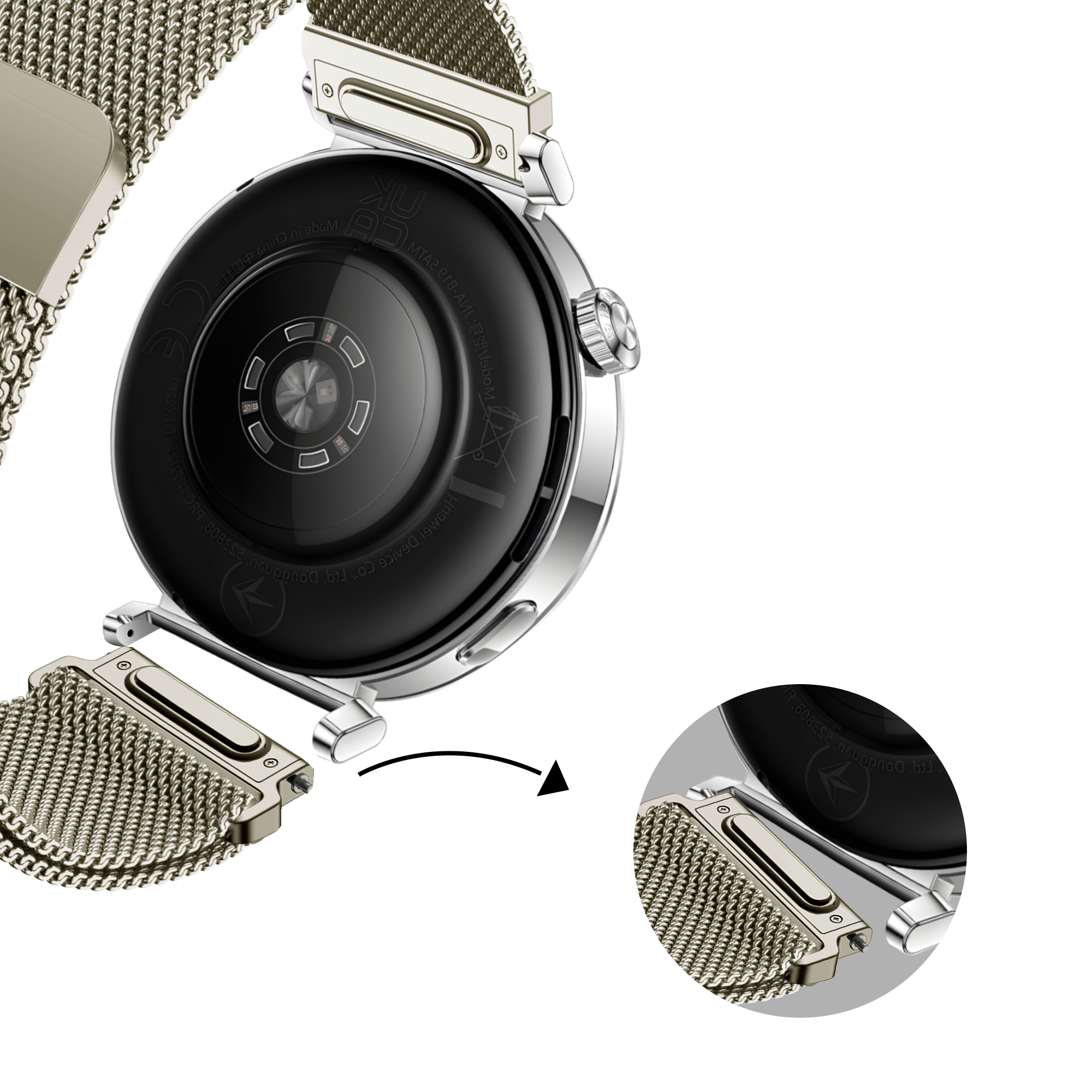 Bandz Bracelet milanais 'Easy fit' Fossil Gen 6 - 42mm (lumière stellaire)