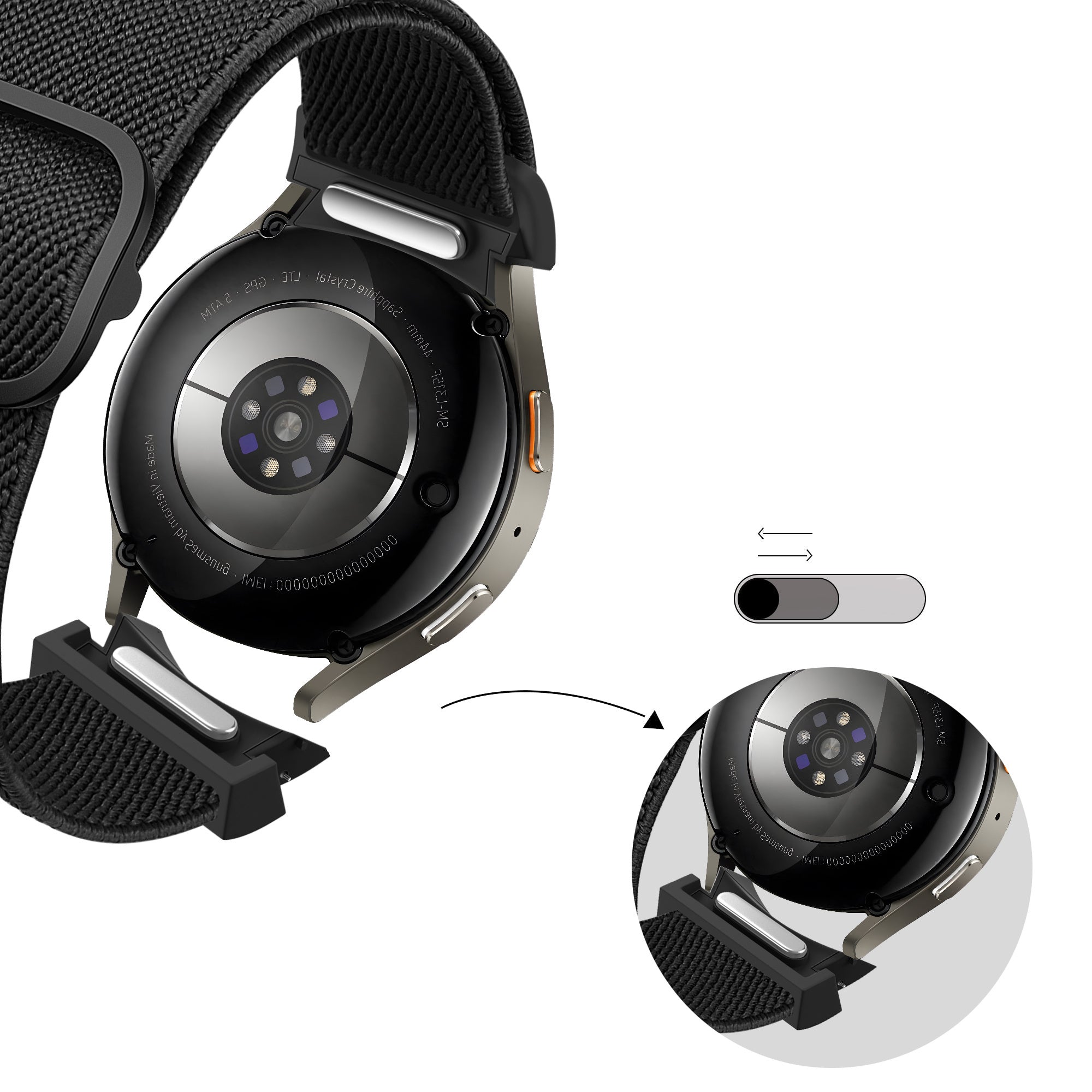 Bandz Bracelet elastique 'Easy Fit' Samsung Galaxy Watch 4 - 44mm (noir)