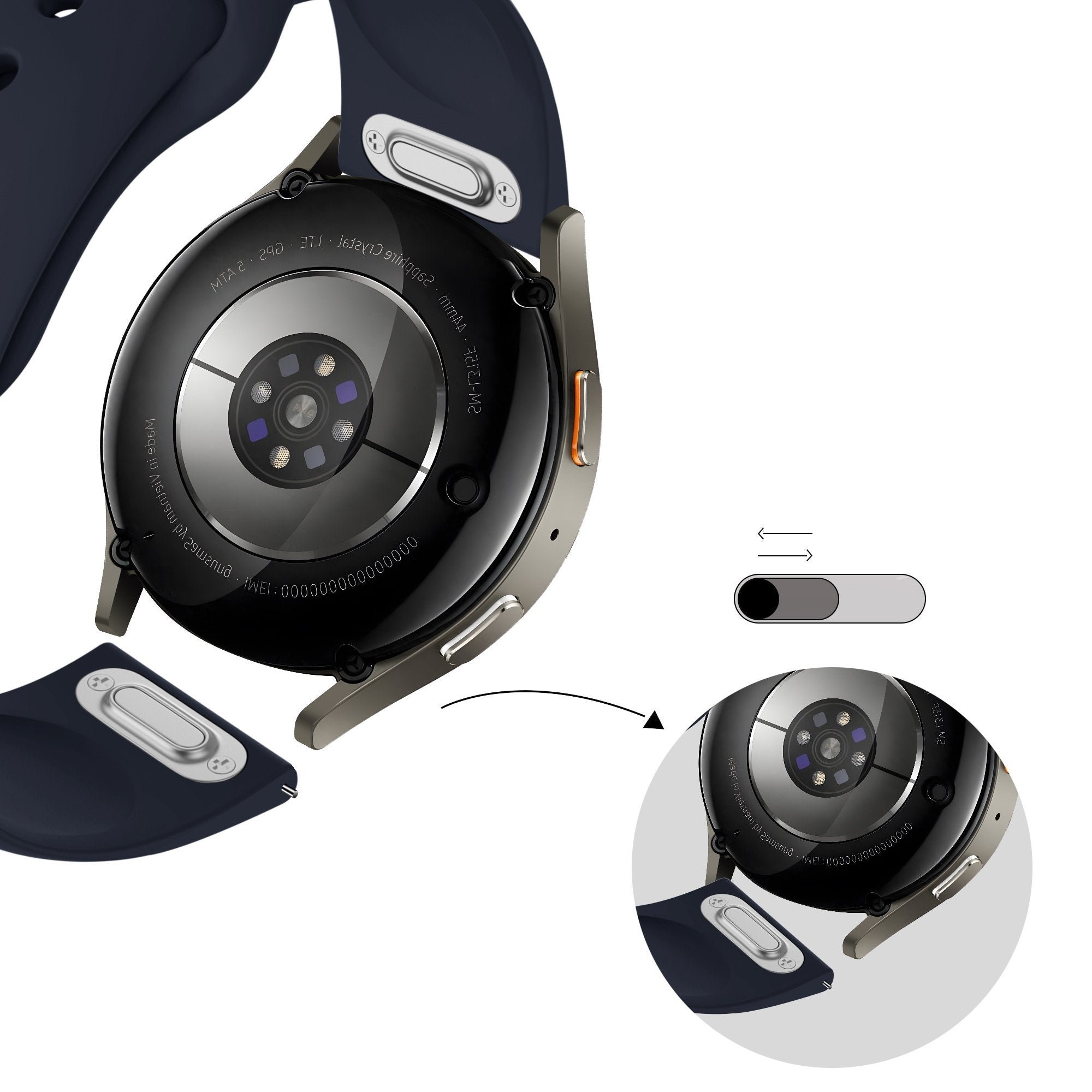 Bracelet sport 'Easy fit' Huawei Watch GT 6 46mm (bleu foncé)