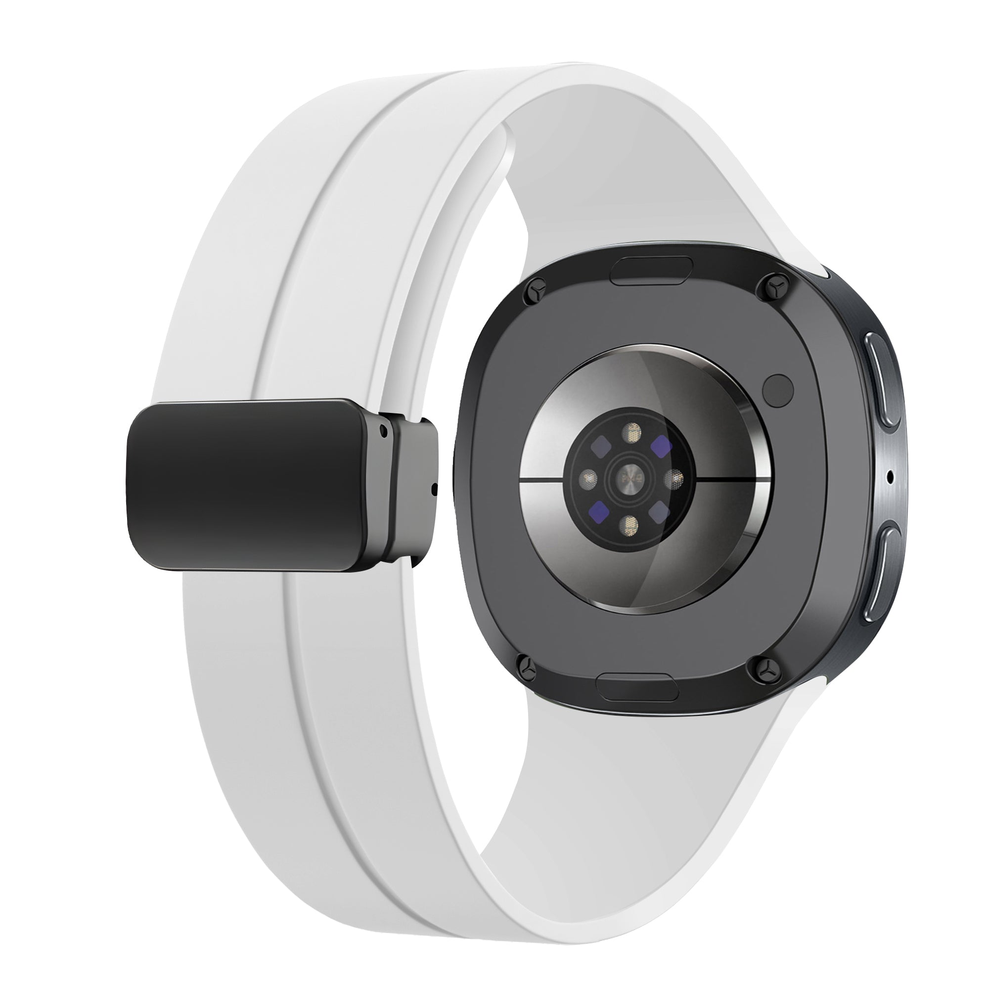 Bracelet silicone avec boucle Samsung Galaxy Watch 8 - 44mm (blanc)