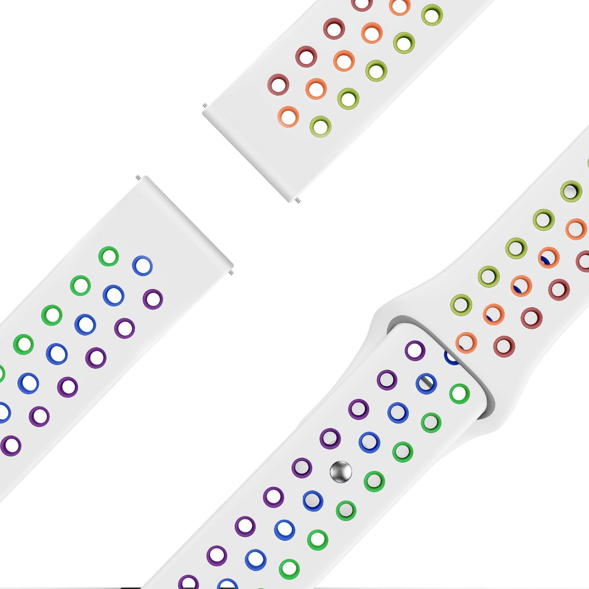 Bandz Bracelet sport 'Deluxe' Coros Apex 42mm (blanc/arc-en-ciel)