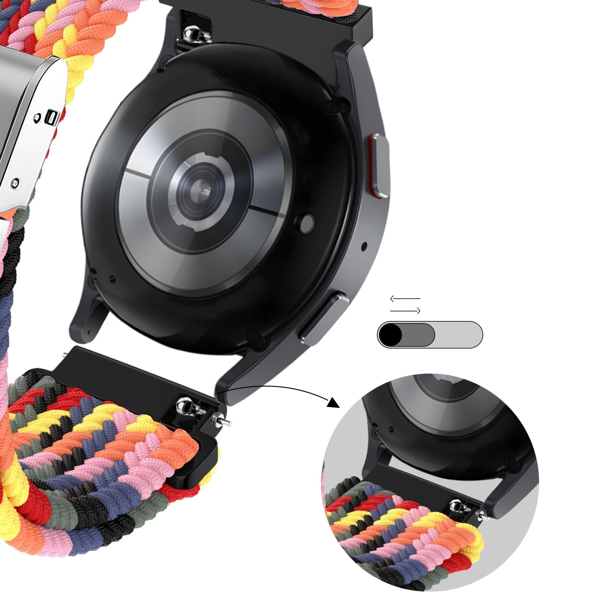 Bandz Bracelet nylon tressé Amazfit Active 2 (coloré)