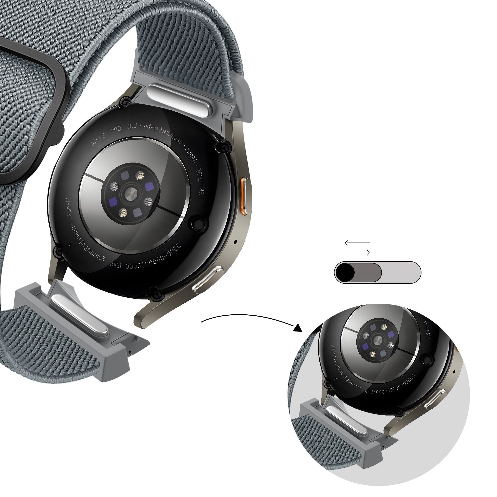 Bandz Bracelet elastique 'Easy Fit' Samsung Galaxy Watch 6 - 44mm (bleu/gris