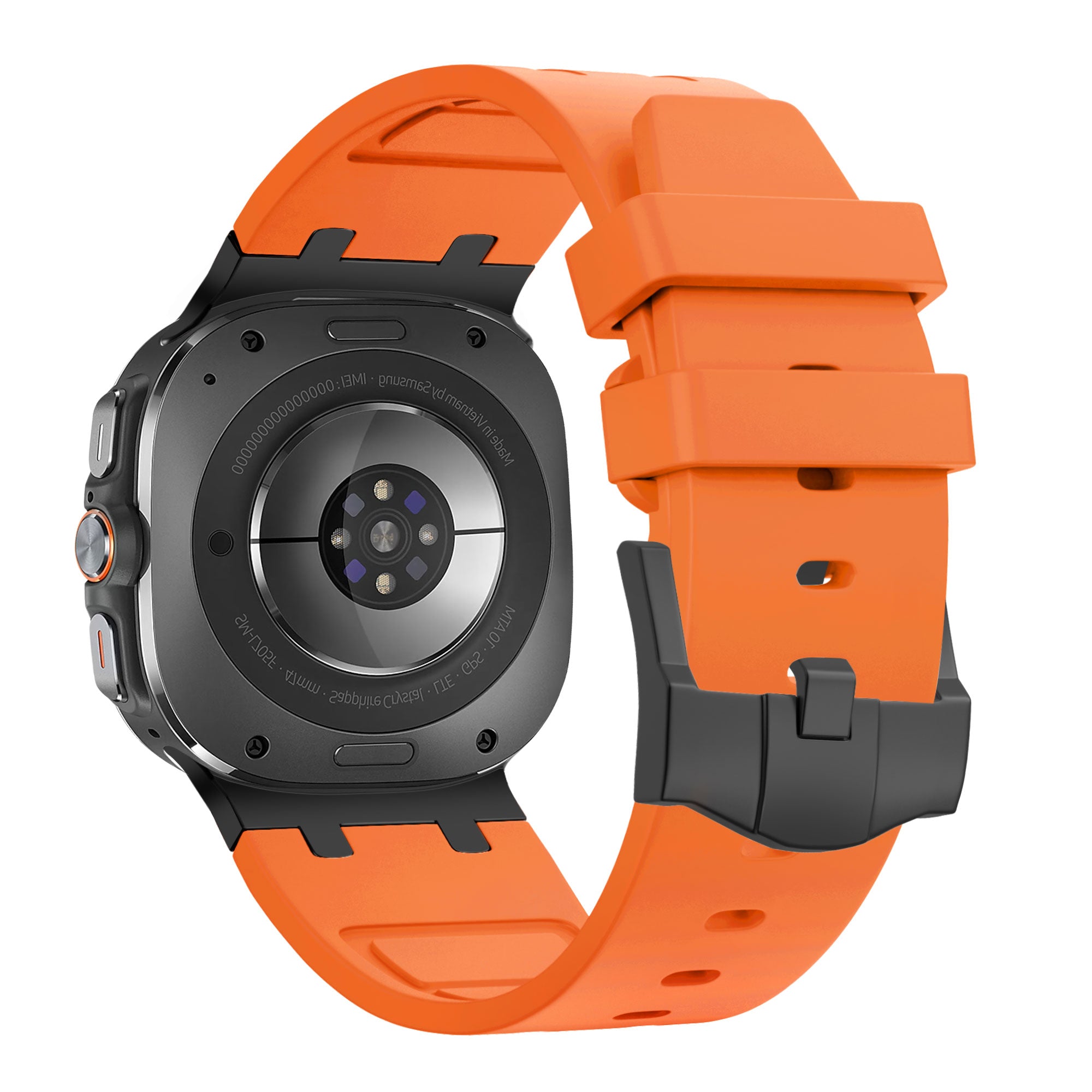 Bandz Samsung Galaxy Watch Ultra Silicone Strap 'Luxe Liquid' (Orange with Black)