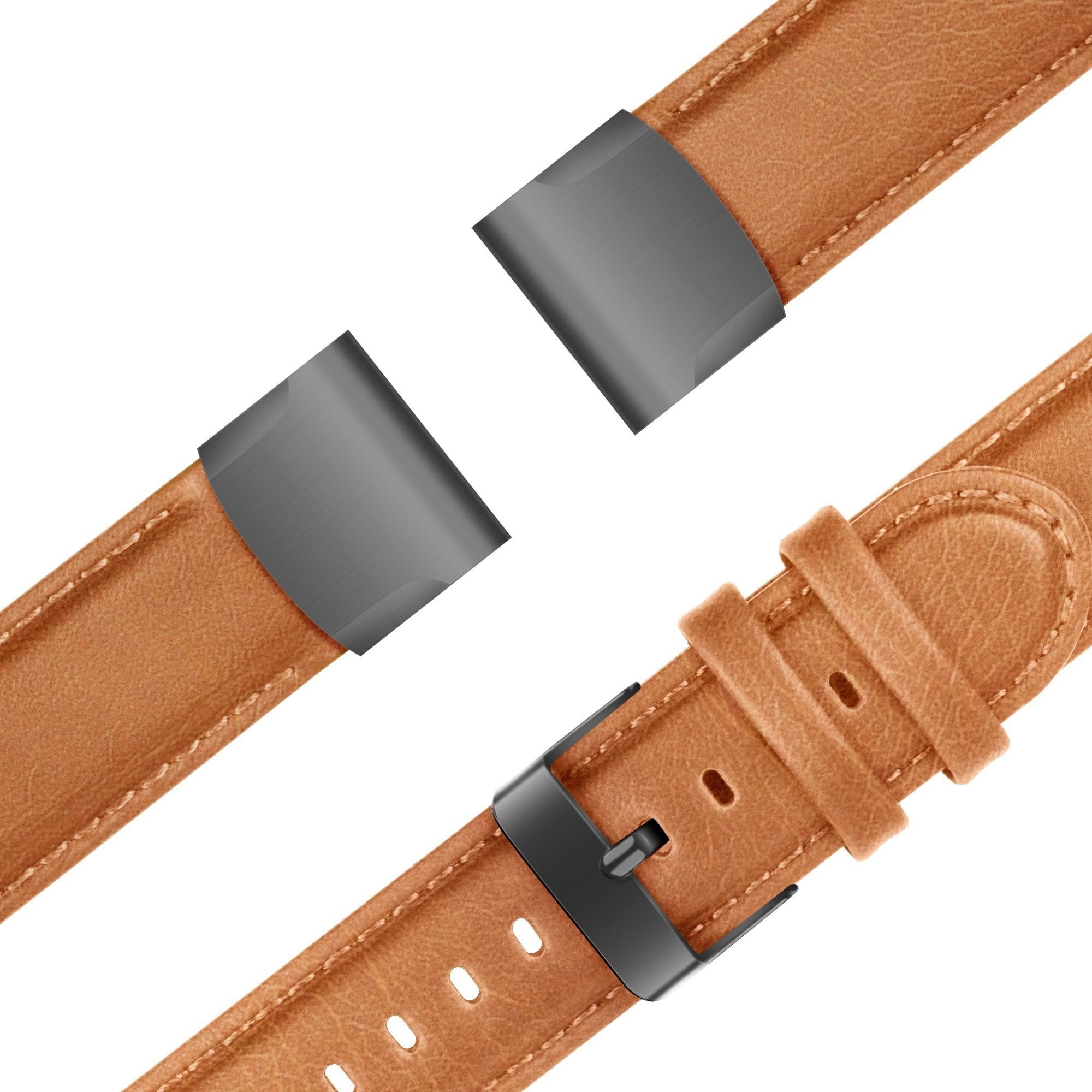 Bandz Bracelet cuir Garmin Approach S70 - 47mm (marron)