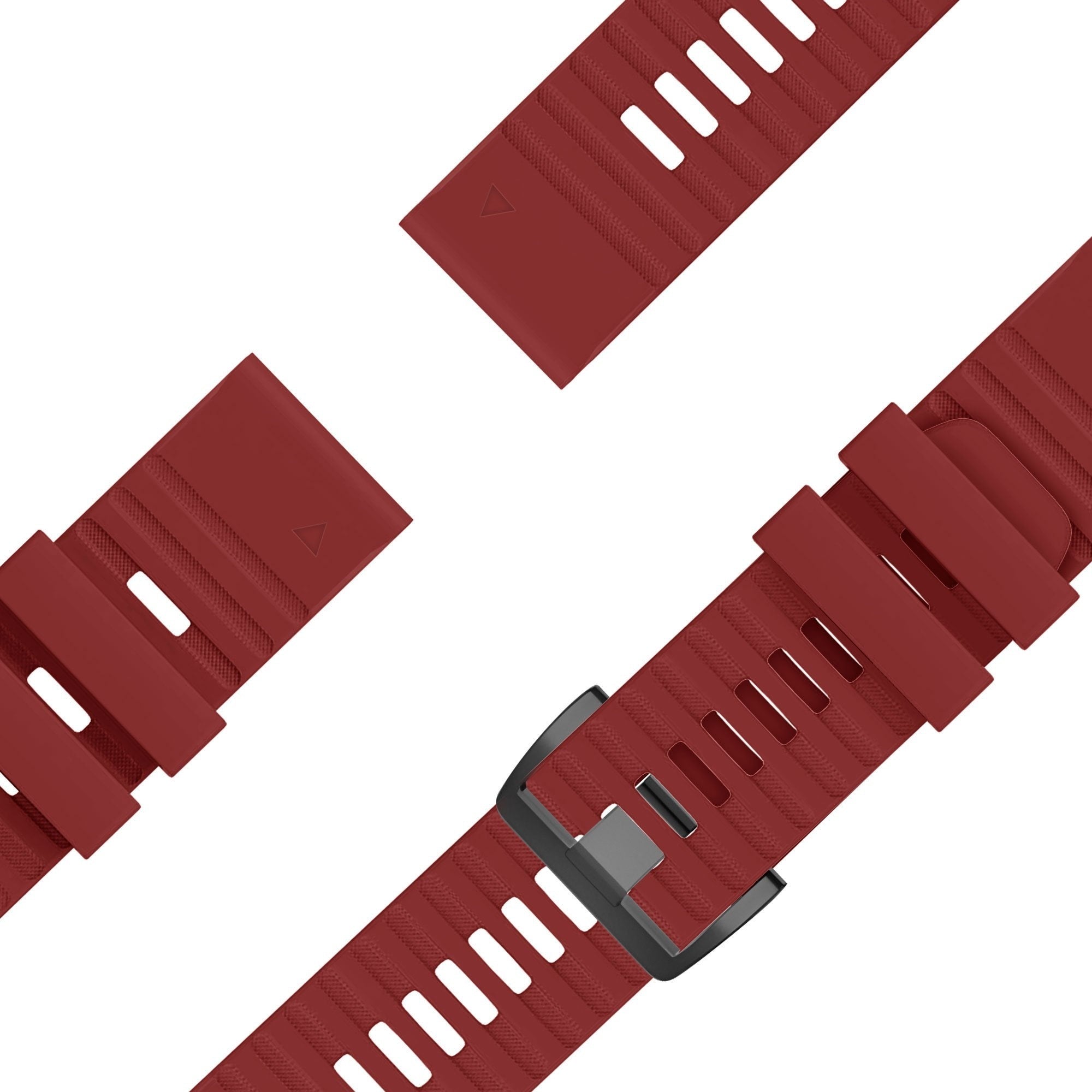 Bandz Bracelet silicone tissé Garmin Quatix 8 - 47mm (rouge)