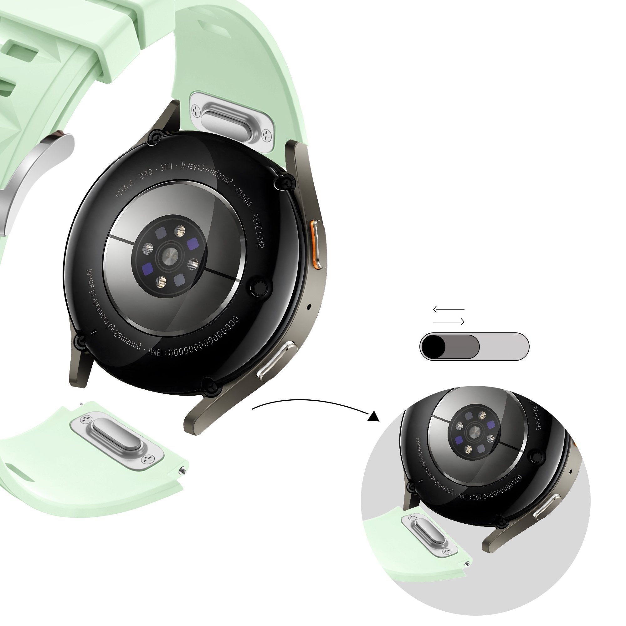 Bandz OnePlus Watch 3 - 43mm Silicone Strap 'Easy Fit' (Light Green)