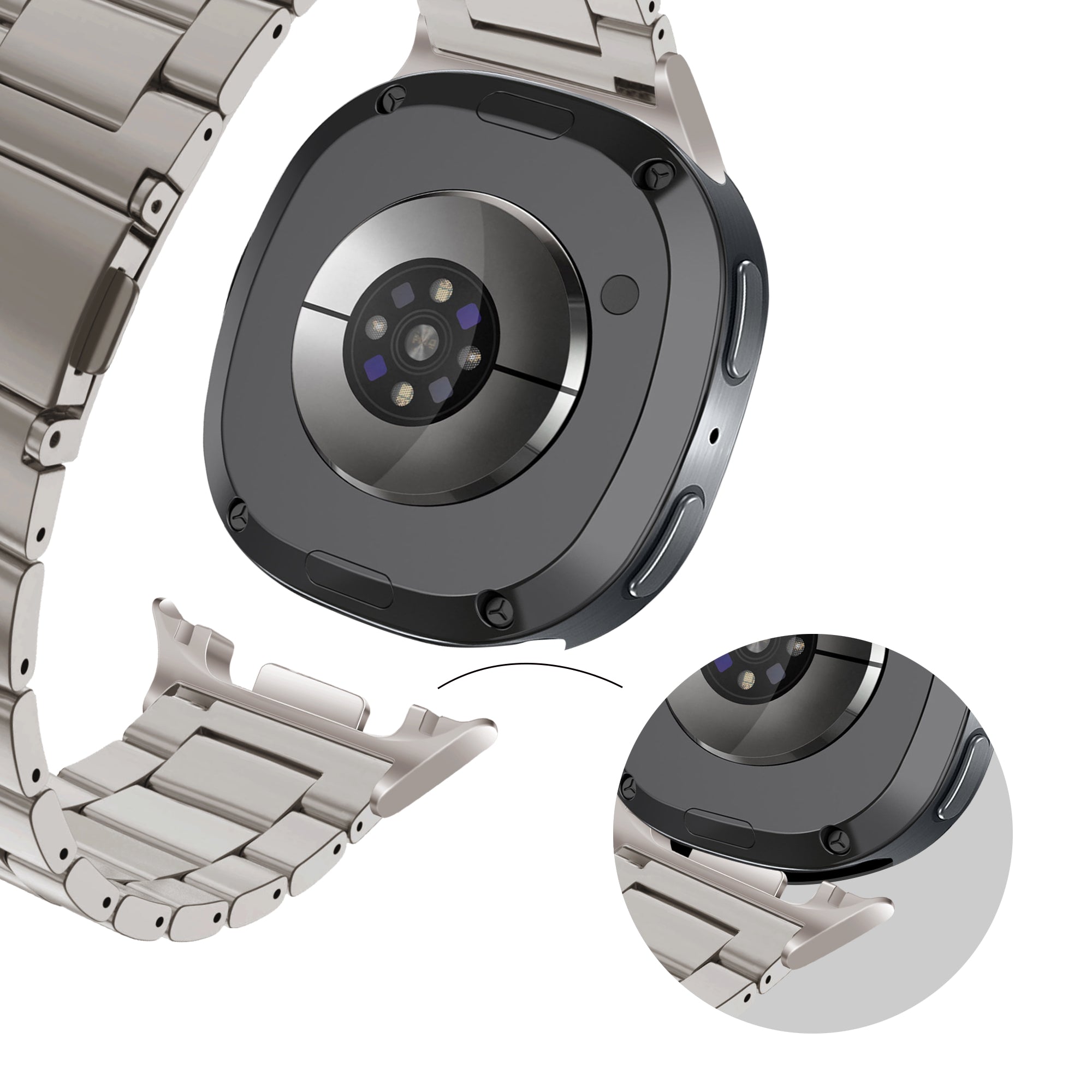 Bandz Samsung Galaxy Watch 8 Classic Steel Strap 'Classic' (Titanium)