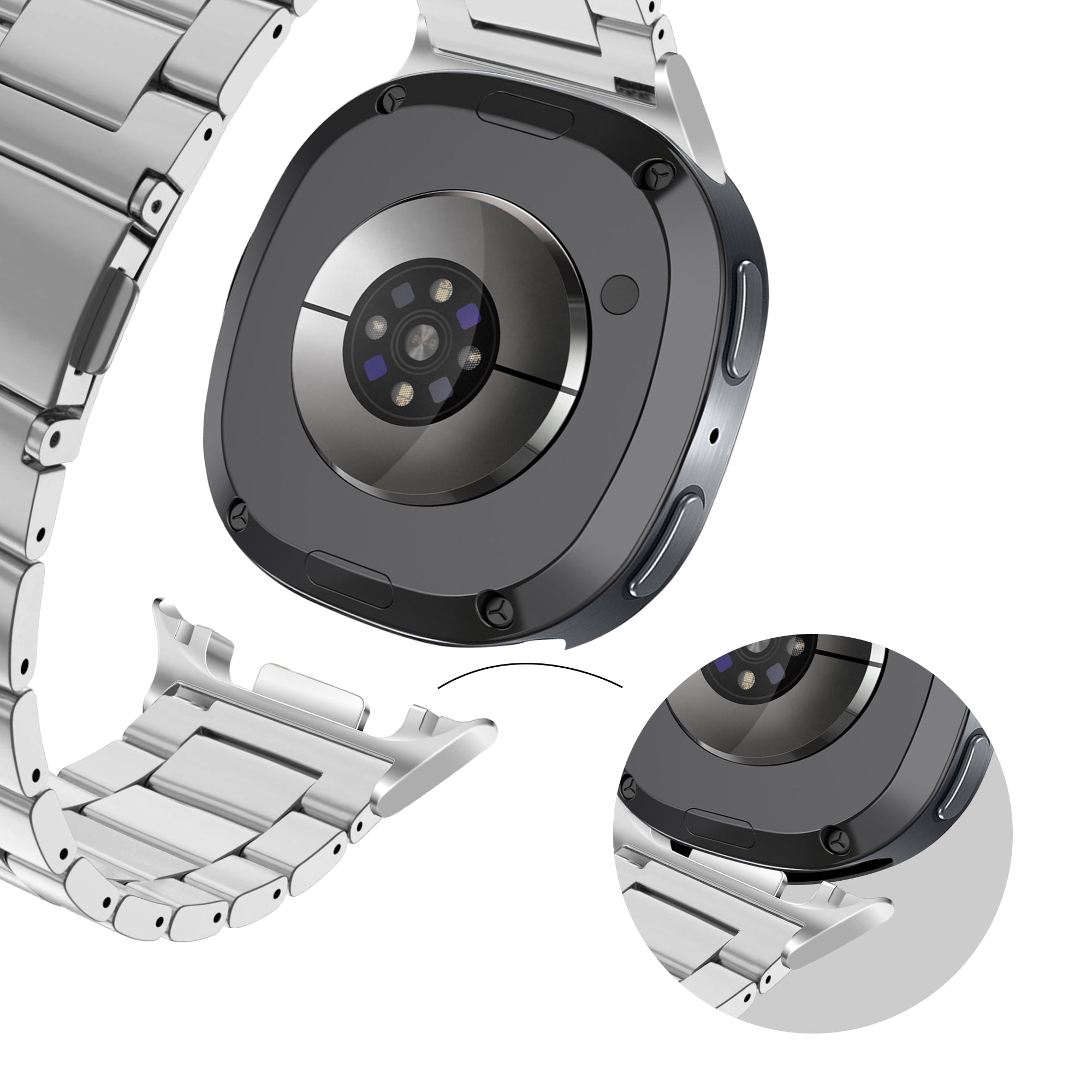 Bandz Samsung Galaxy Watch 8 Classic Steel Strap 'Classic' (Silver)