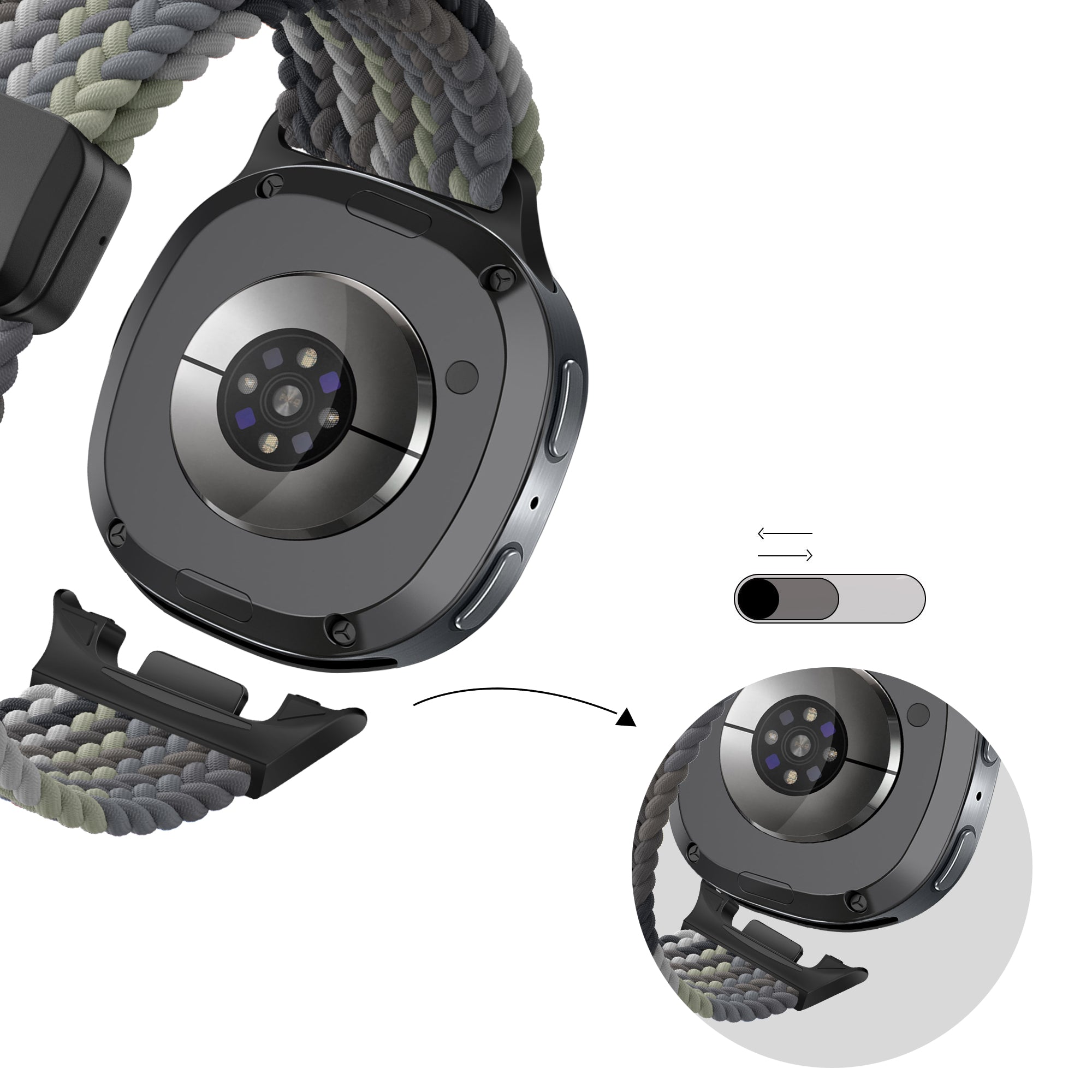 Bandz Samsung Galaxy Watch 8 Classic Magnetic Braided Strap (Slate)