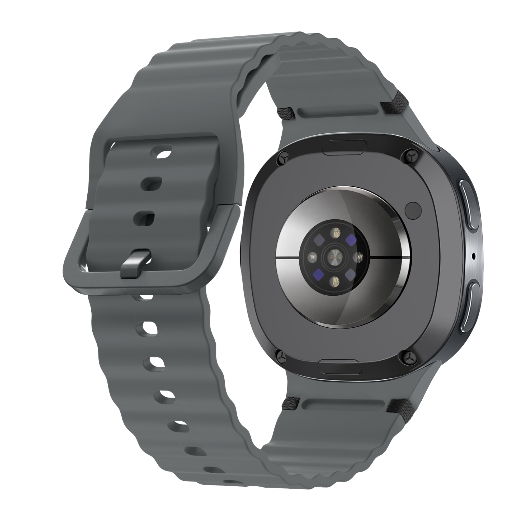 Bracelet silicone ondulé Samsung Galaxy Watch 8 - 44mm (gris foncé)