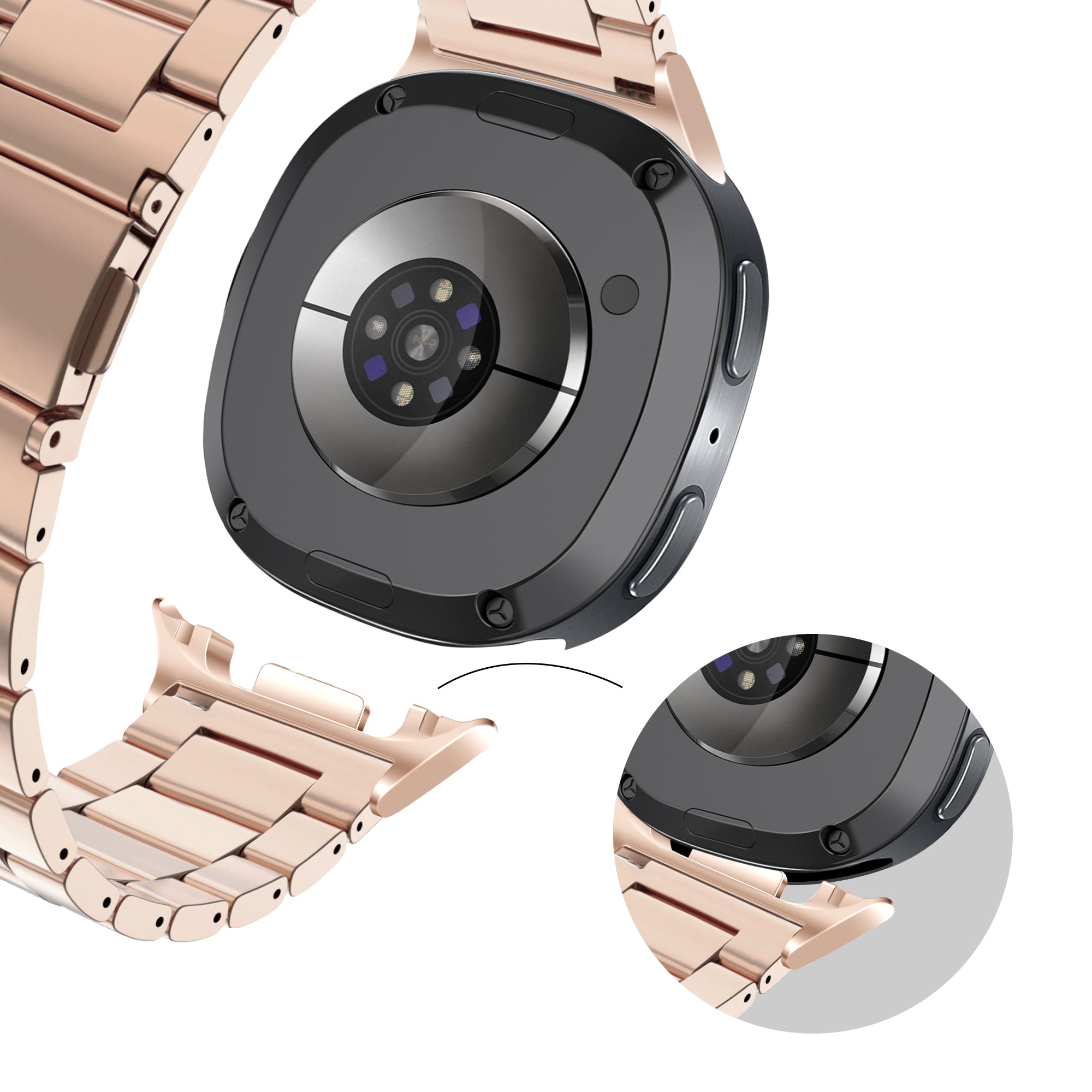 Bandz Bracelet acier 'Classic' Samsung Galaxy Watch 8 Classic (rose-doré)