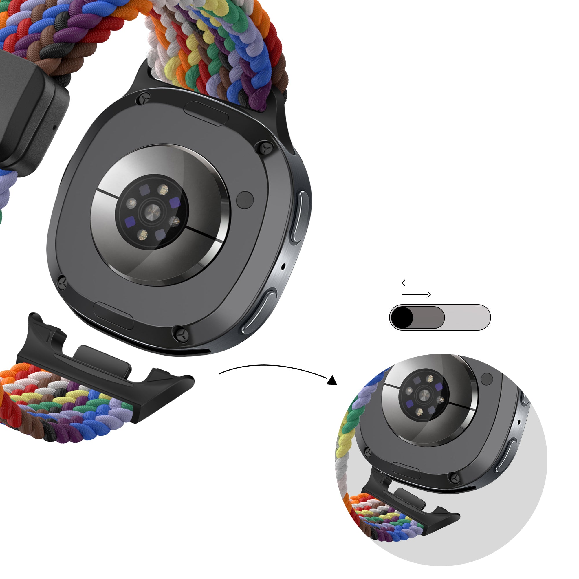 Bandz Bracelet tissé magnétique Samsung Galaxy Watch 8 - 44mm (coloré)