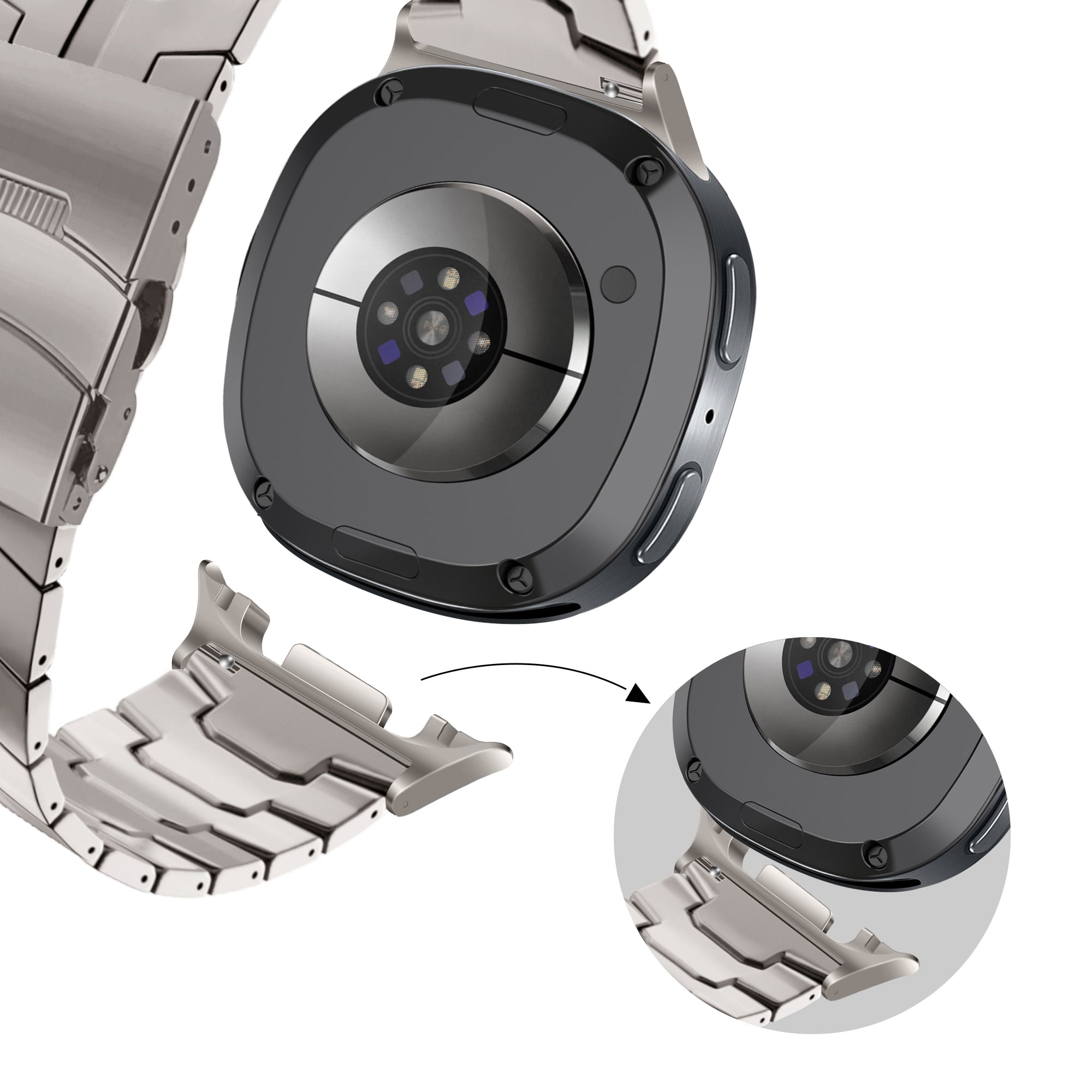 Bandz Bracelet titane 'Iron' Samsung Galaxy Watch 8 - 40mm (titane)