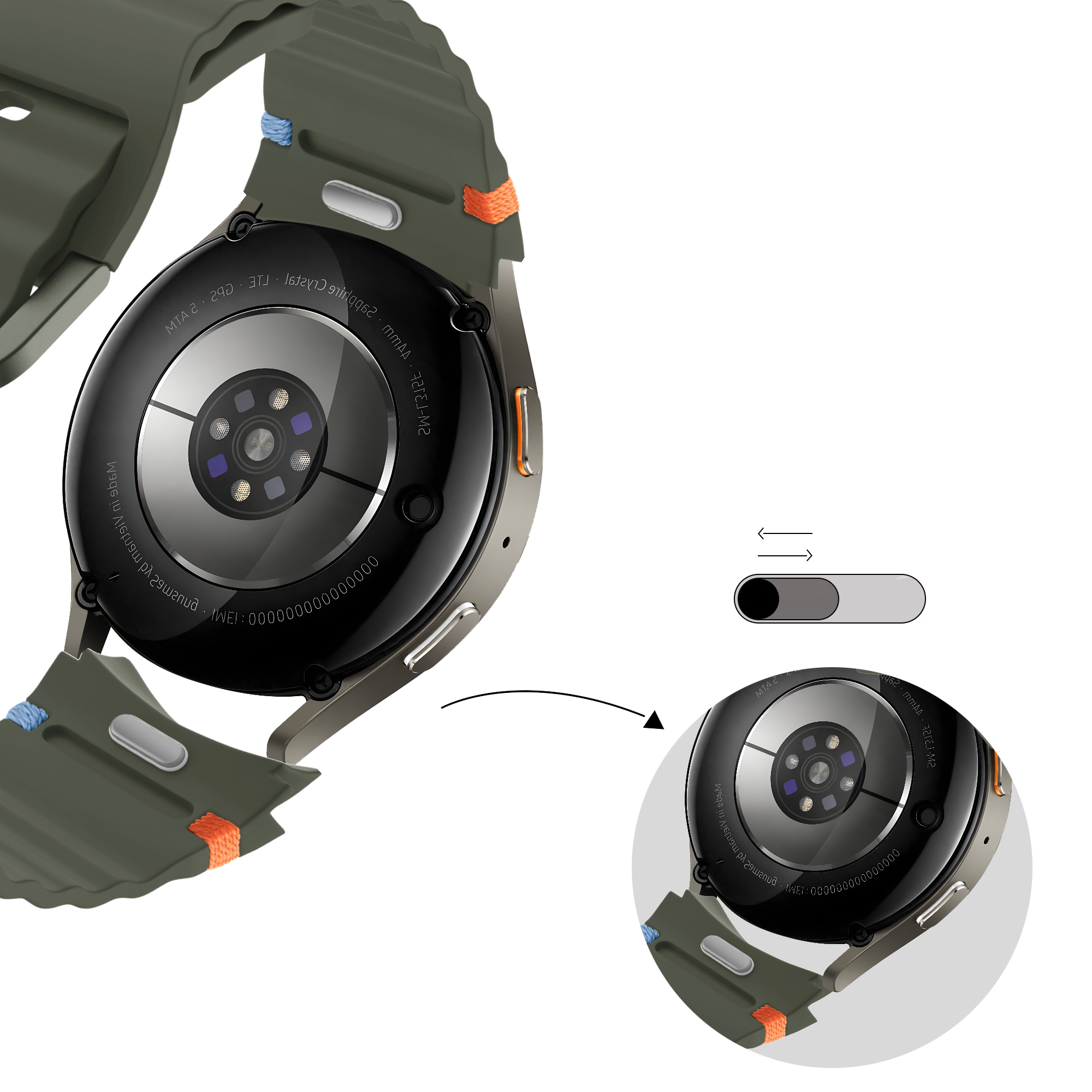 Bandz Bracelet Wave 'Easy Fit' Samsung Galaxy Watch 6 - 40mm (vert)