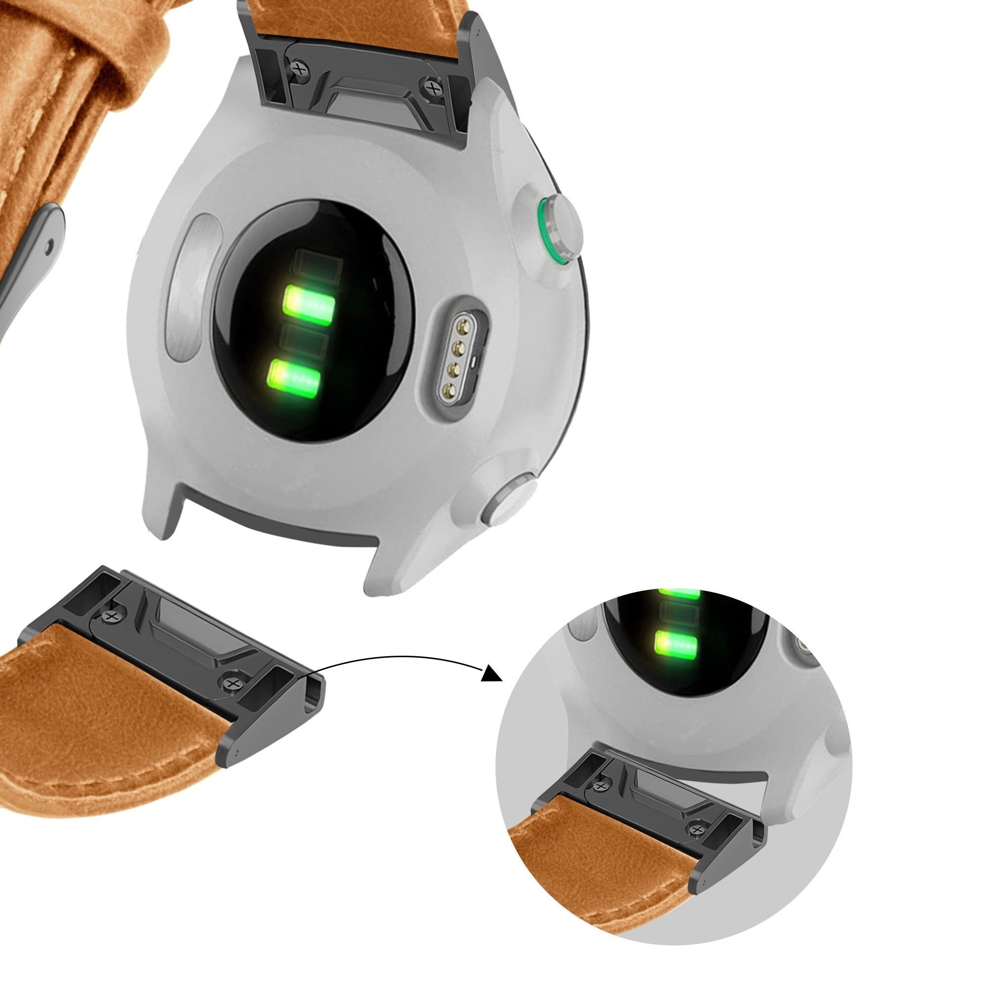 Bracelet cuir Garmin Fenix 8 Pro - 47mm (marrón)