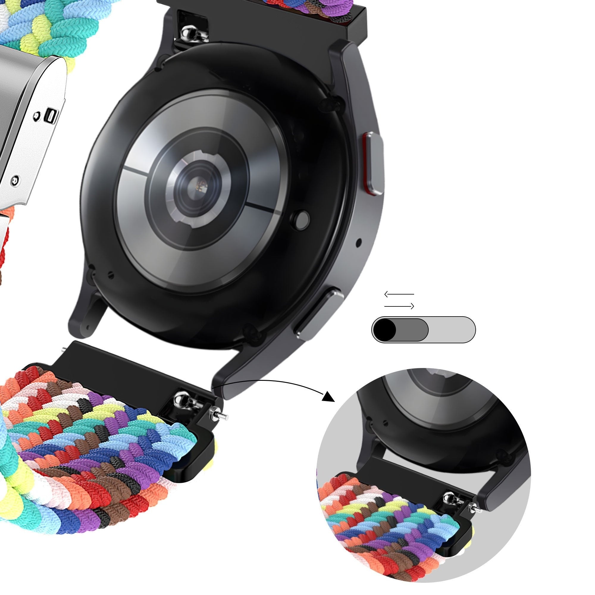 Bandz Bracelet nylon tissé Coros Apex 2 (arc-en-ciel)