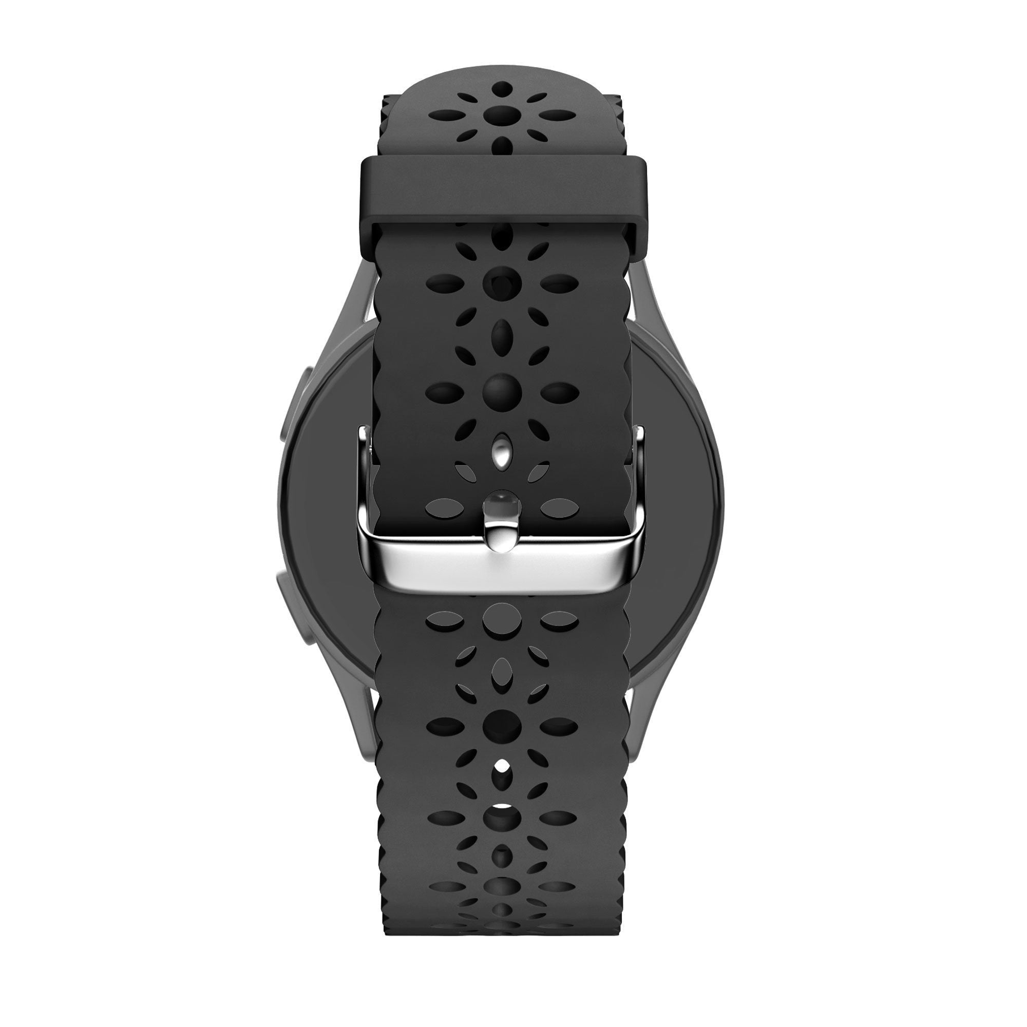 Bandz Bracelet silicone avec motif floral Amazfit Active 2 (noir)