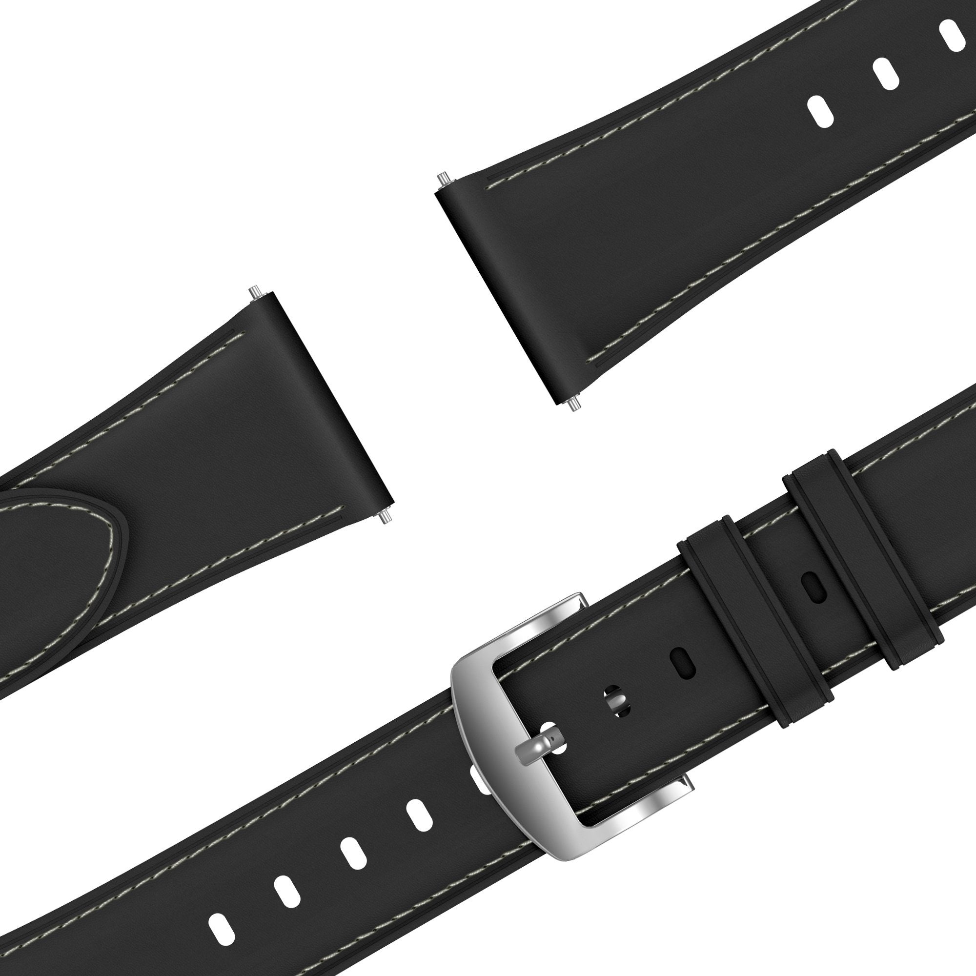 Bandz Bracelet cuir 'Easy Fit' Samsung Galaxy Watch 42mm (noir)