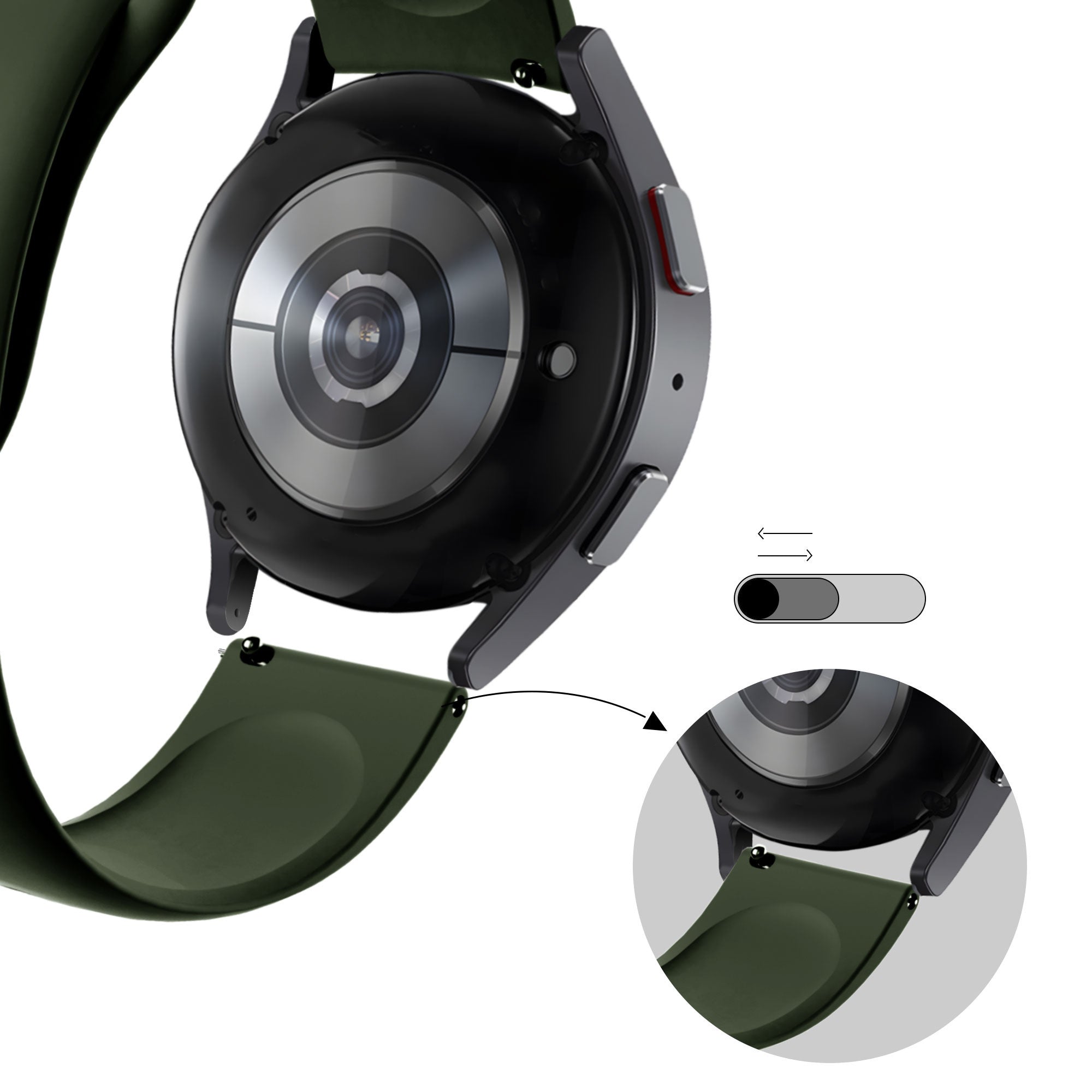 Bandz Bracelet sport 'Deluxe' Amazfit Active 2 (vert olive)