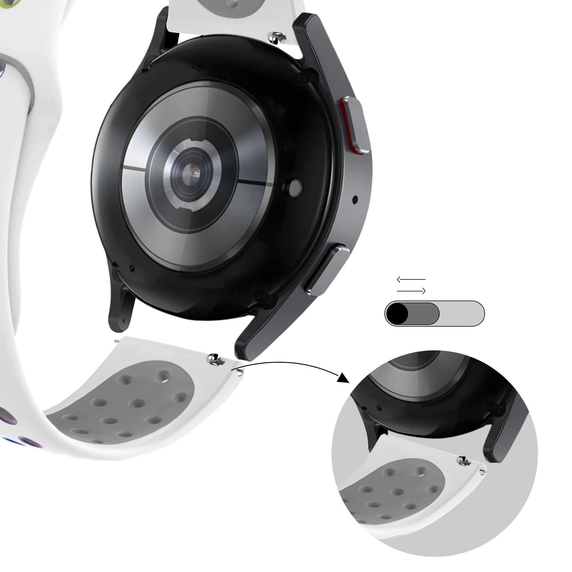 Bandz Amazfit Active 2 Sport Strap 'Deluxe' (White/Colourful)