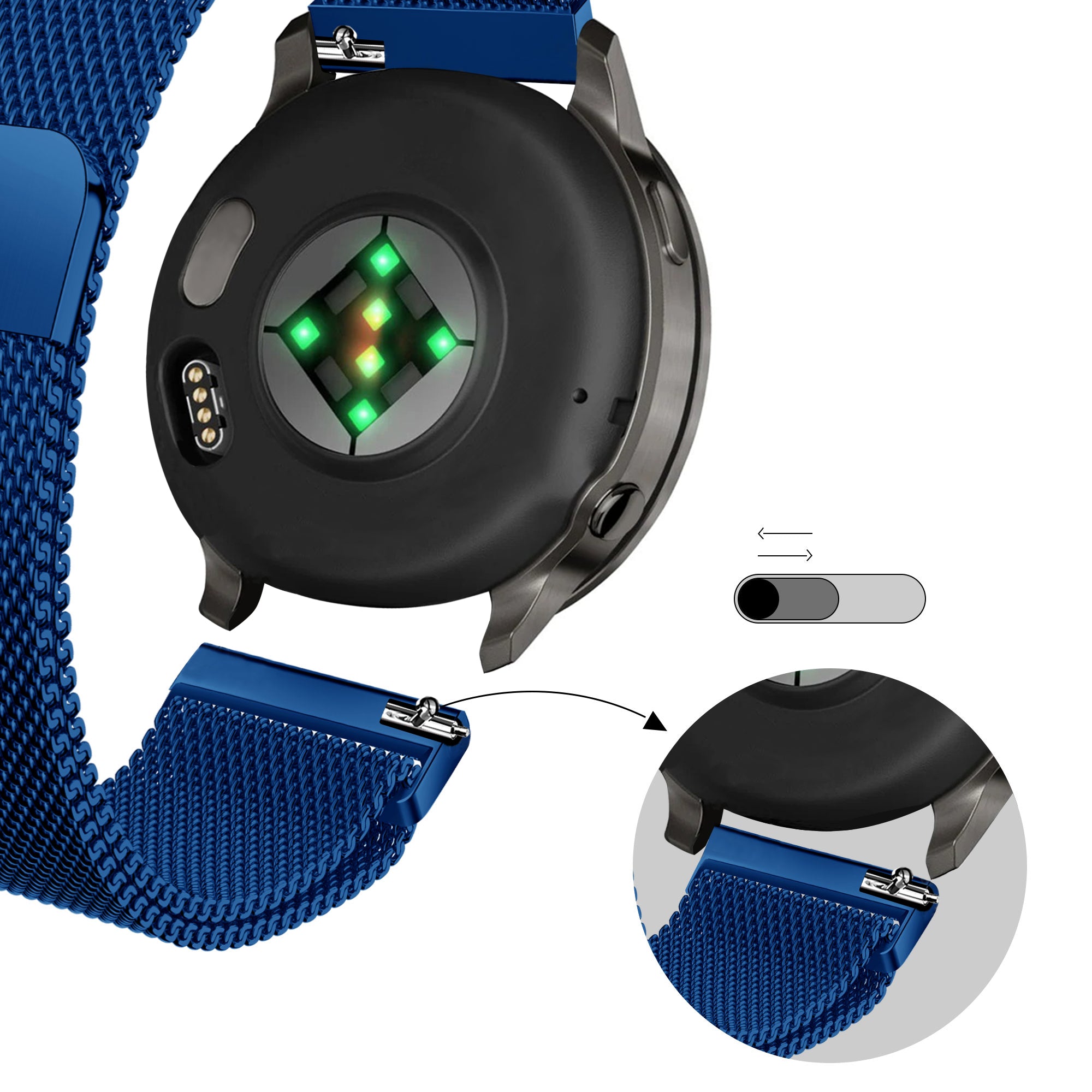 Bandz Garmin Bounce 2 Milanese Loop Strap (Blue)