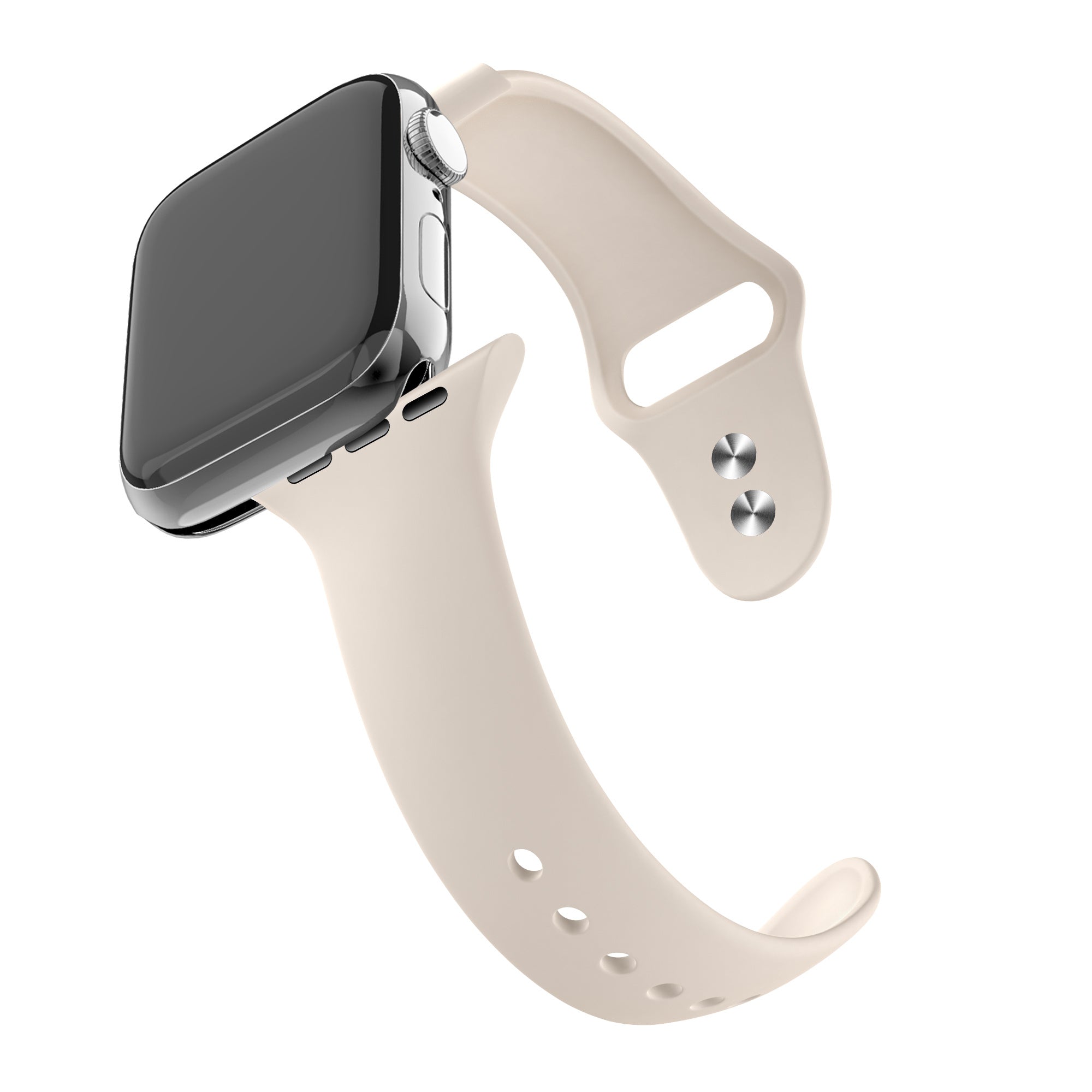 Bandz Apple Watch Dual Snap Silicone Strap (Starlight)