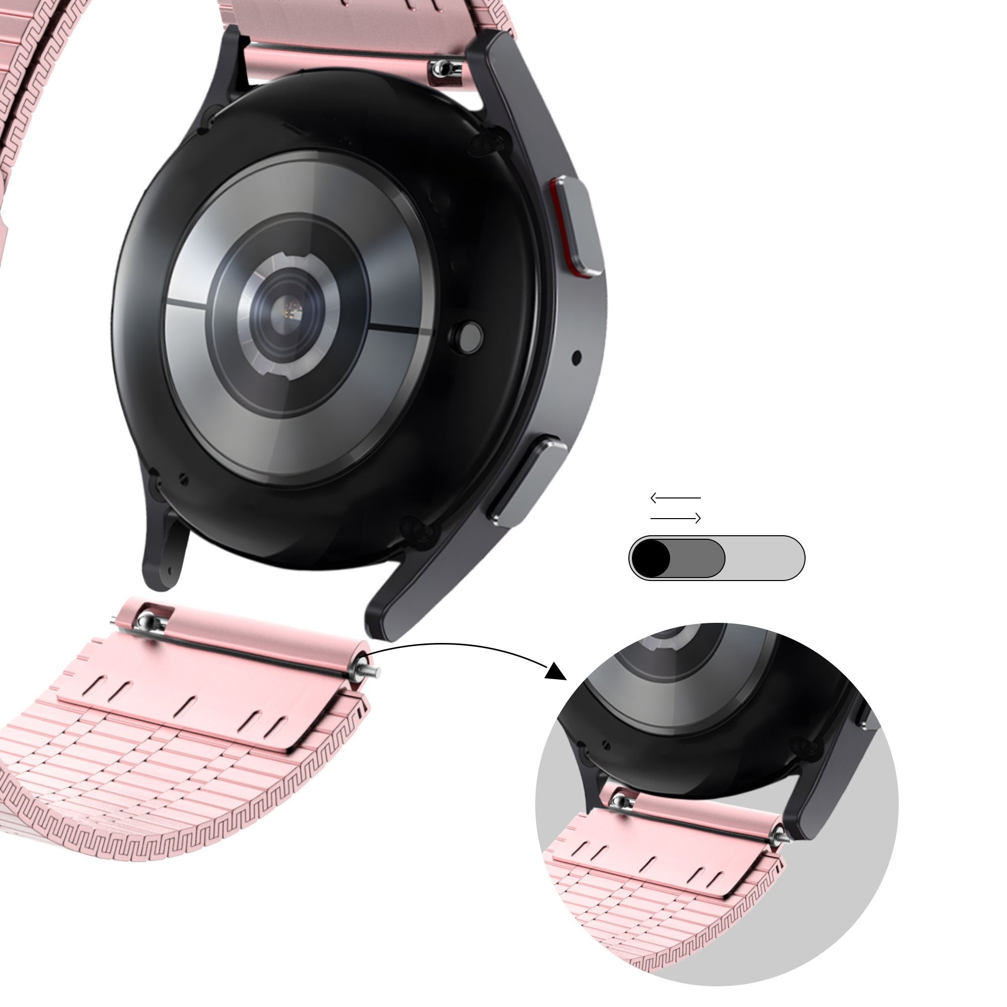 Bandz Garmin Venu SQ 2 Adjustable Steel Strap (Pink)