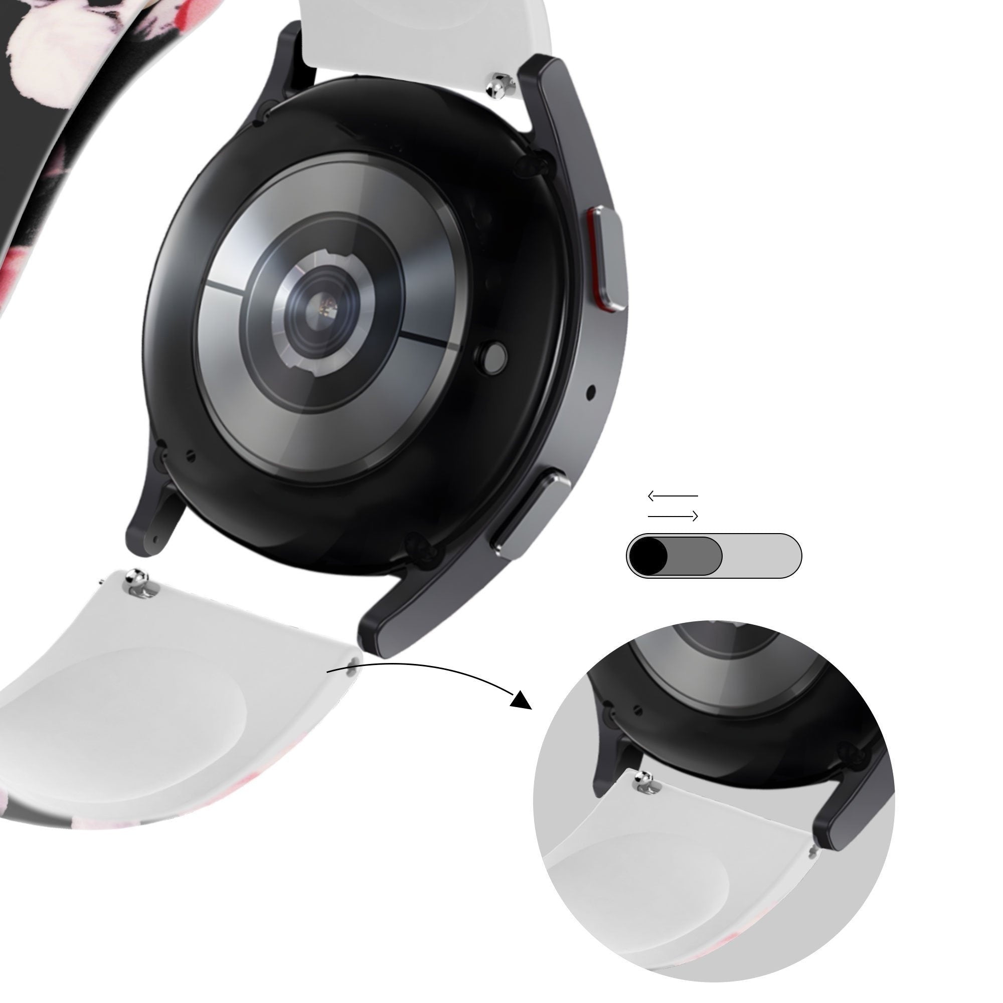 Bandz Bracelet silicone 'fleurs' Coros Apex 42mm