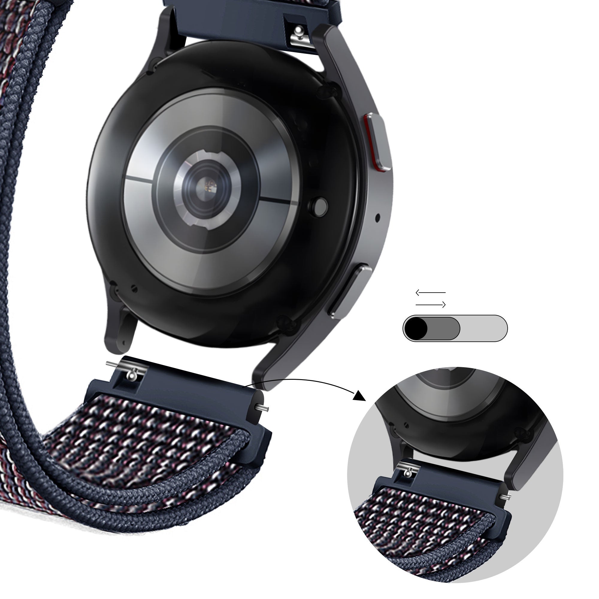 Bandz Bracelet nylon Loop Garmin Vivoactive 4 (bleu indigo)