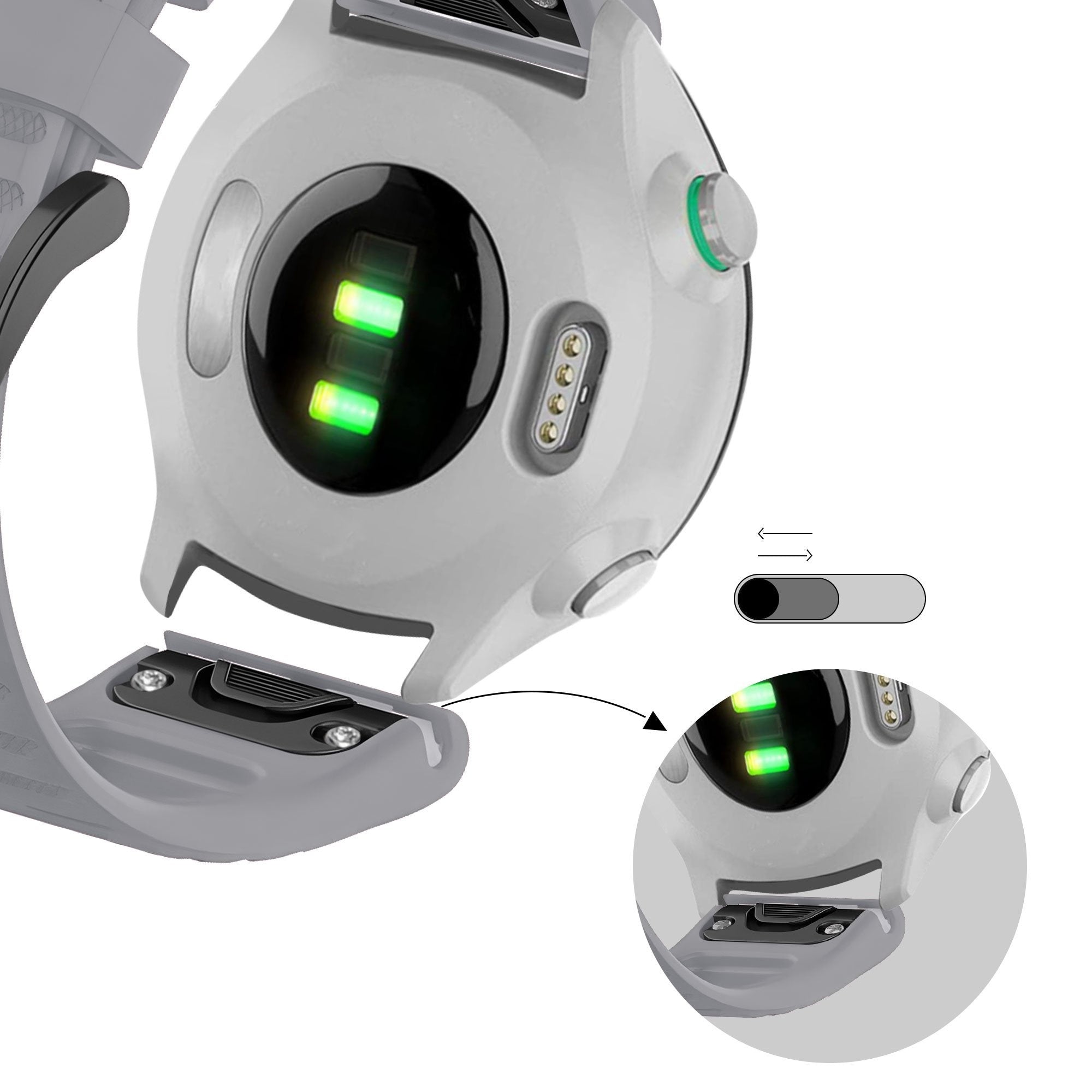 Bandz Bracelet silicone avec boucle Garmin Instinct 2 (gris)